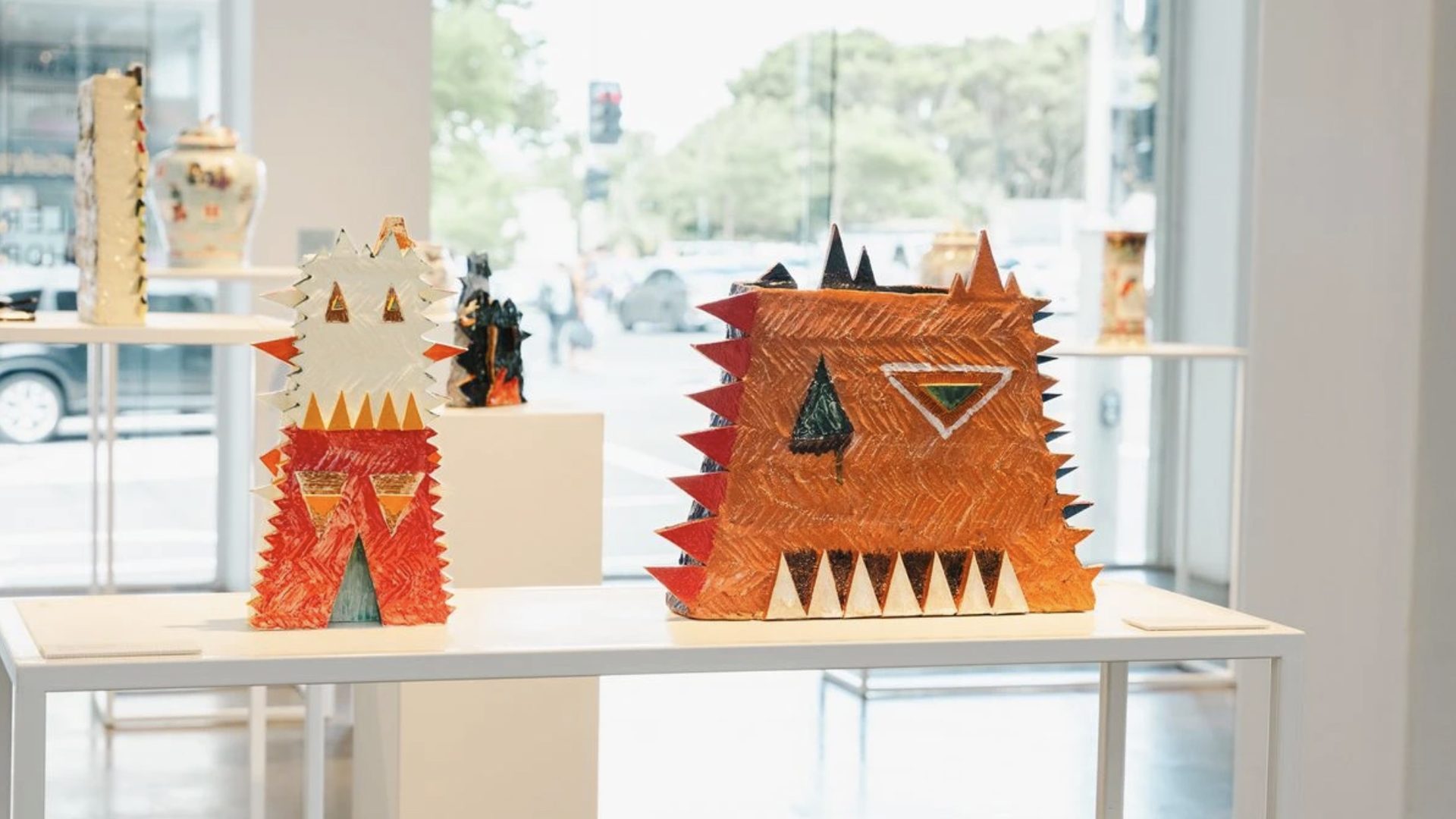 Sculptures in exhibition.