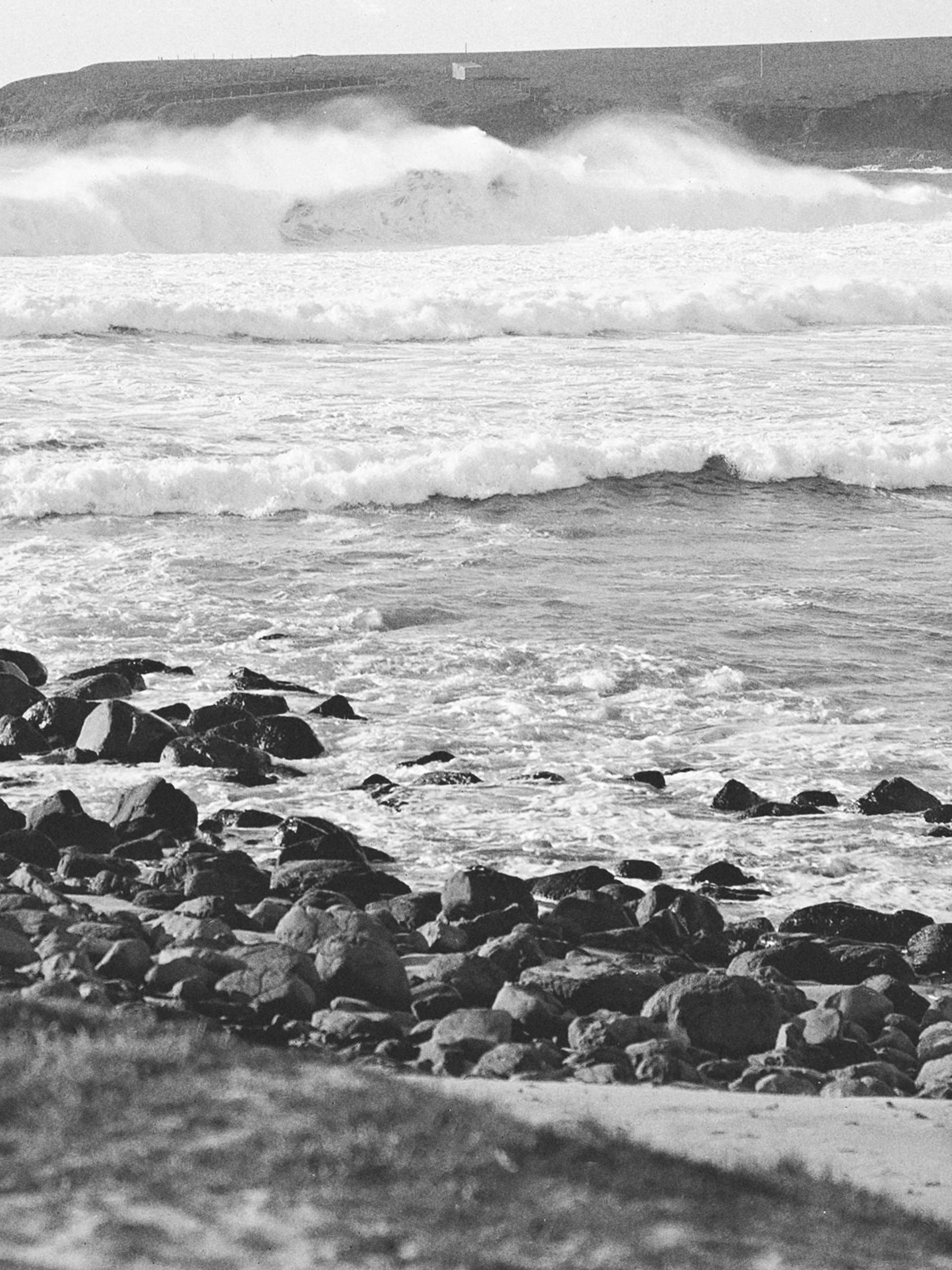 beach with rocks and waves