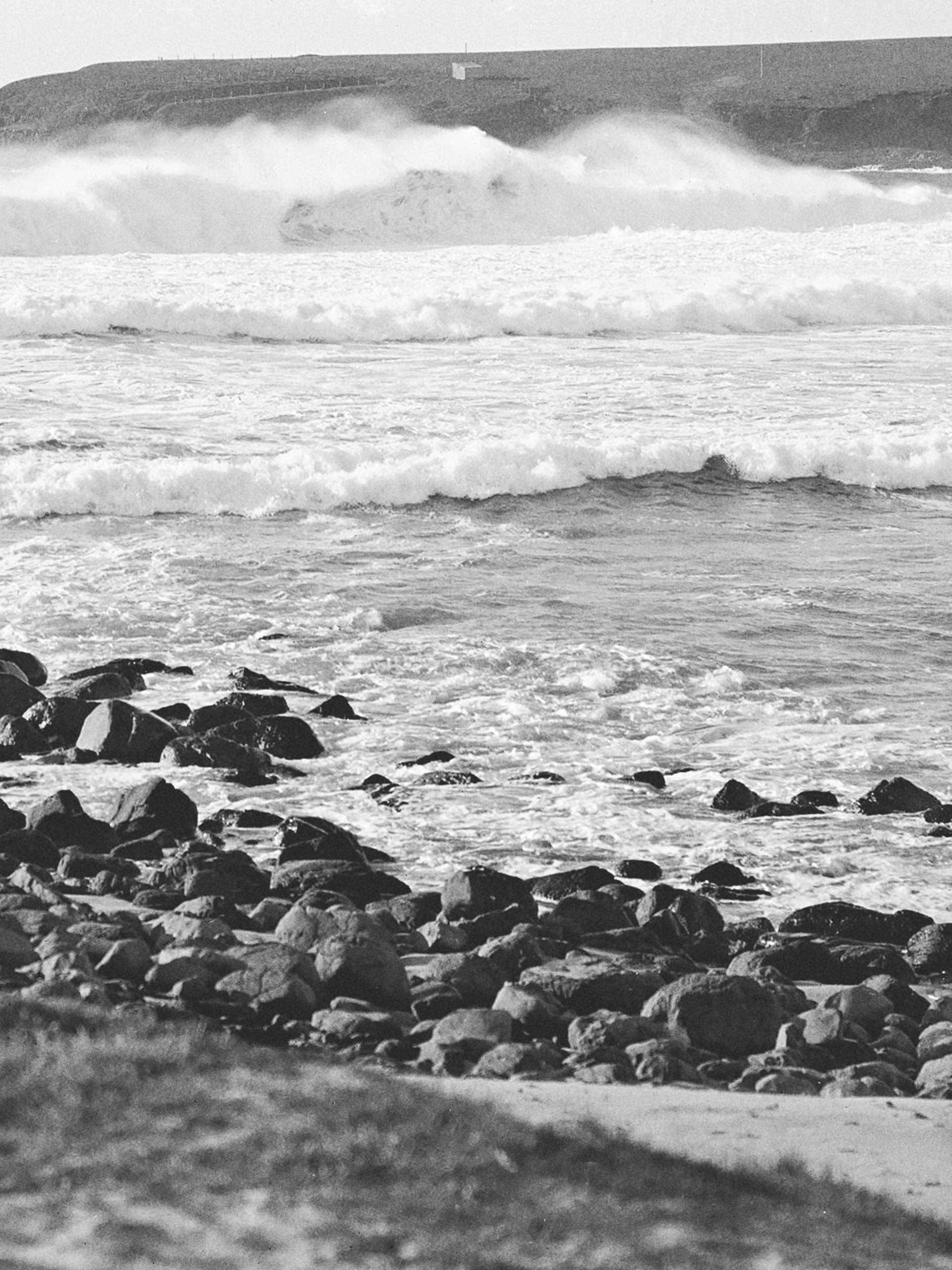 beach with rocks and waves