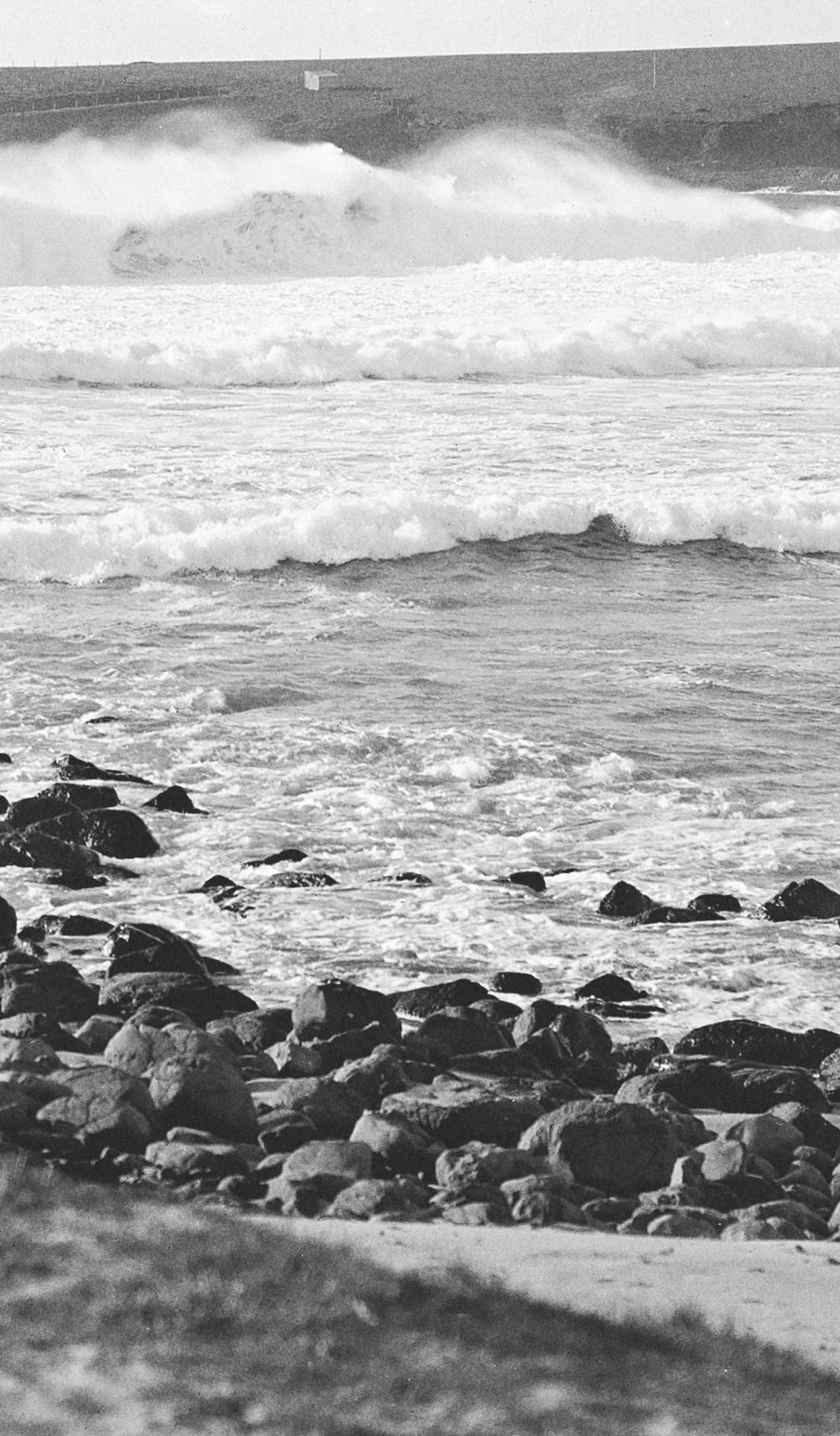 beach with rocks and waves