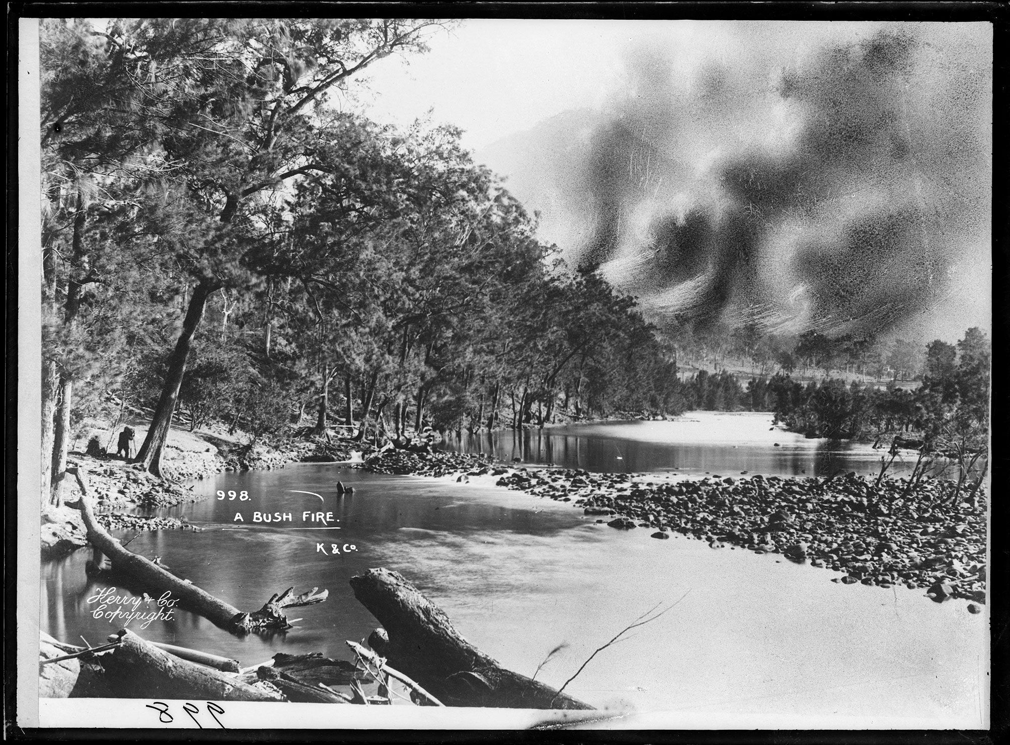 Silver gelatin dry plate glass negative in landscape format. The caption, studio number and studio mark are inscribed on the reverse of the negative.