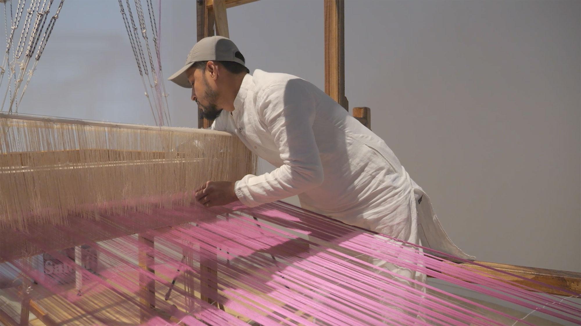 Powerhouse Museum - Charkha (spinning wheel) and Kargha (loom) weavers