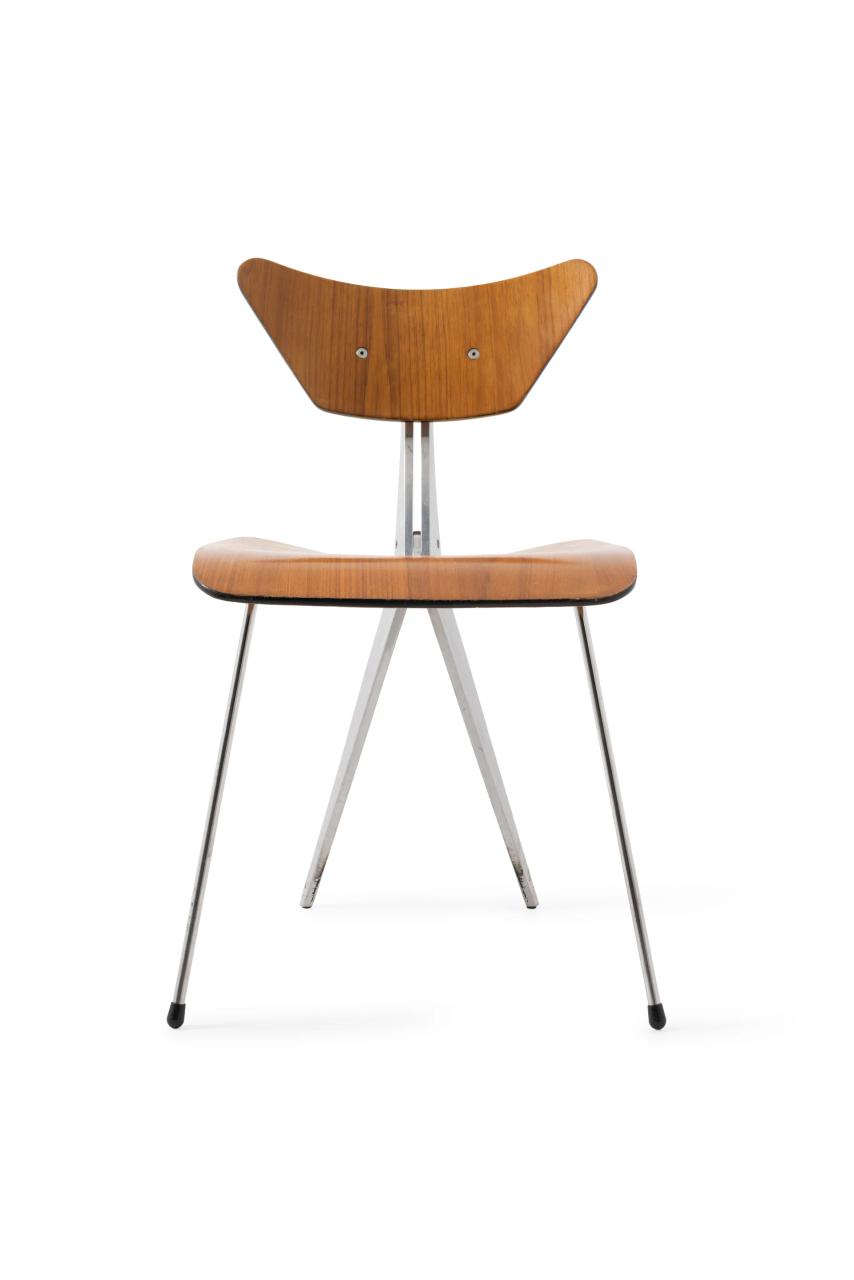 A wooden chair.