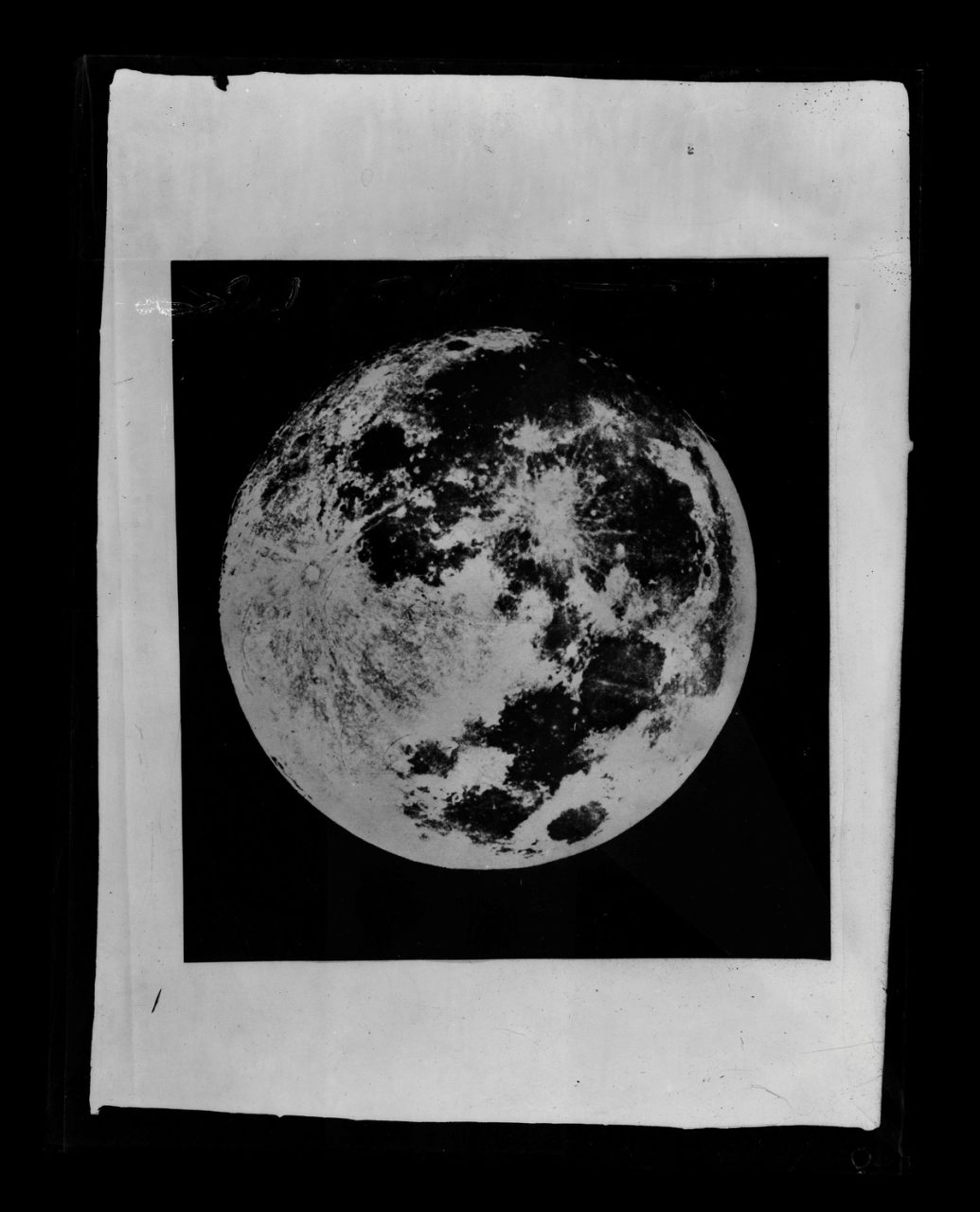 Black and white photograph of the Moon