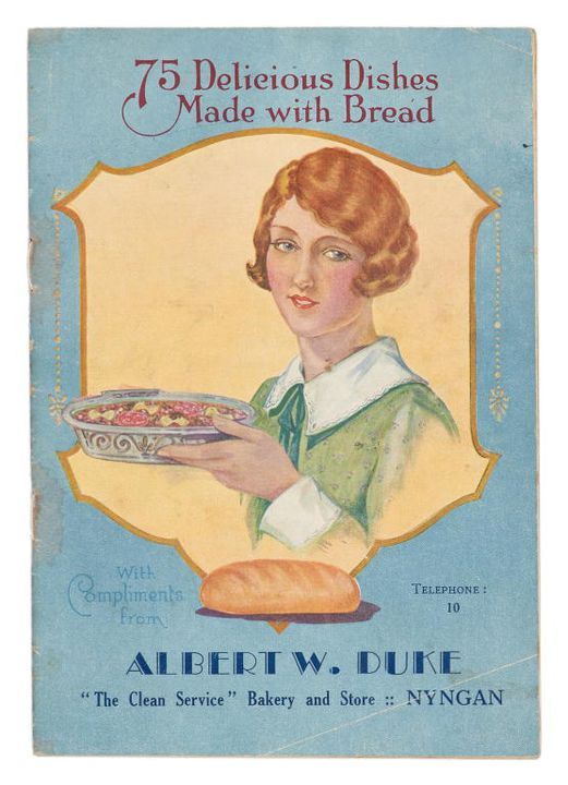 Recipe booklet, title reads '75 Delicious Dishes made with Bread'