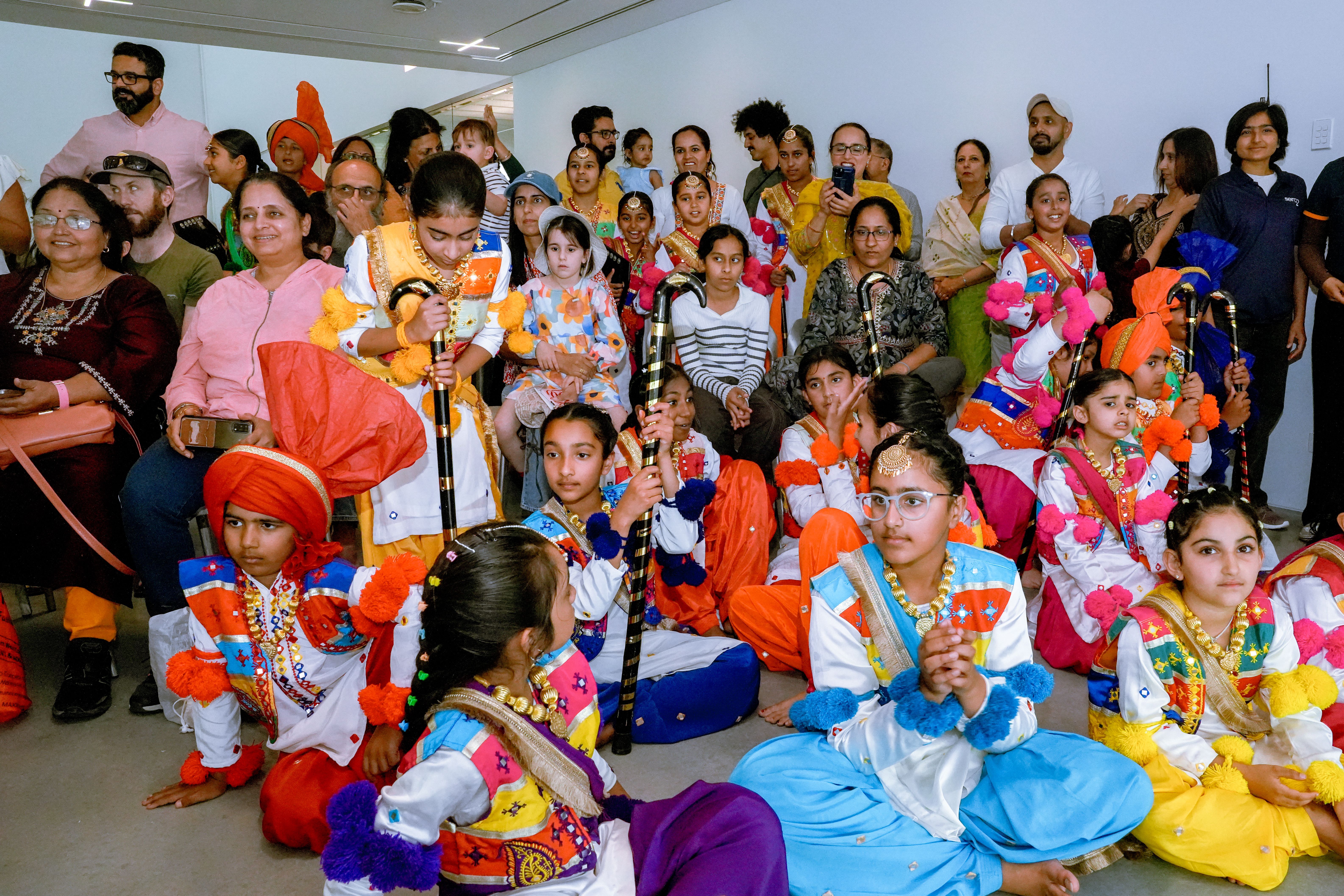 Crowd of people celebrating Diwali at Powerhouse Castle Hill