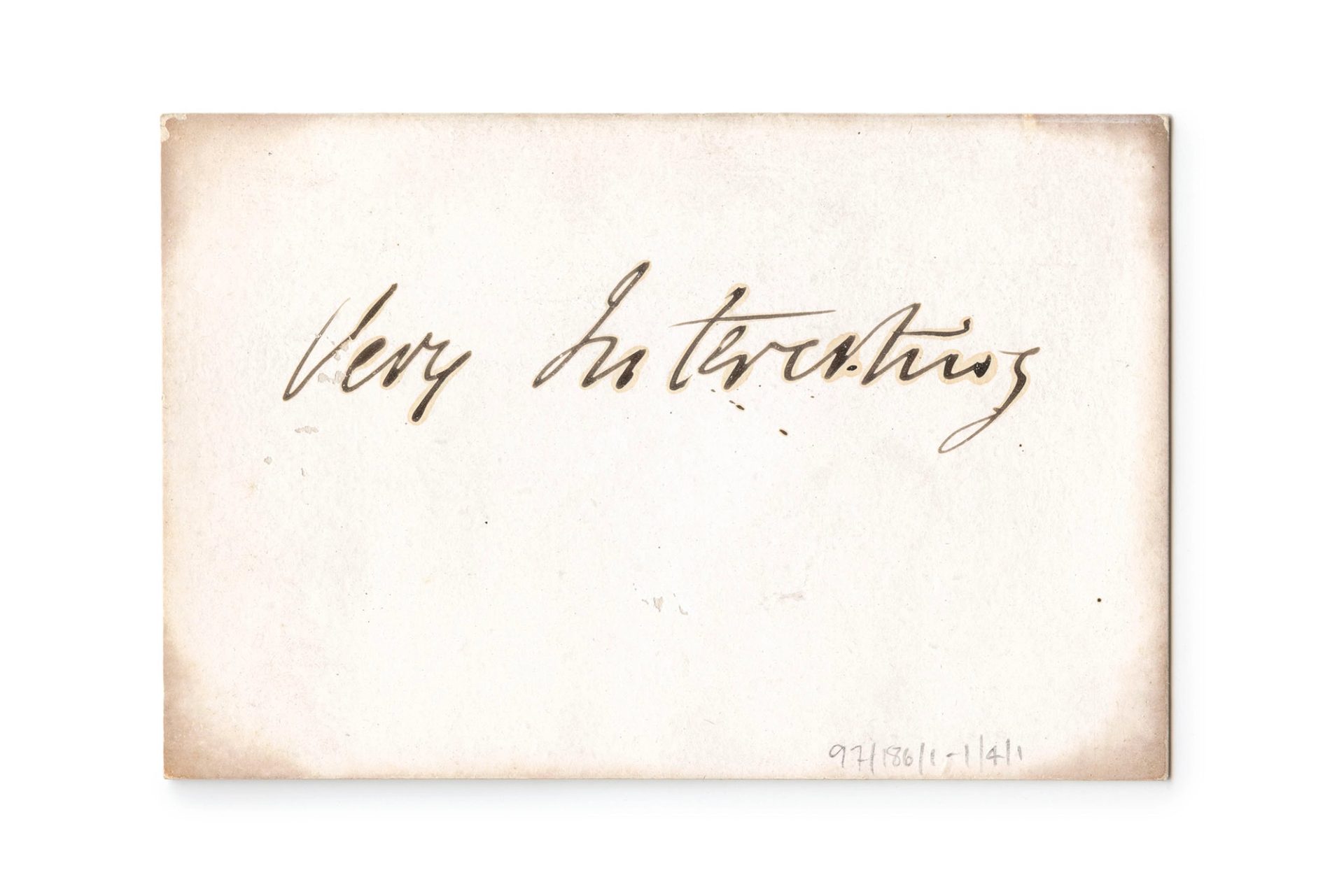 Visiting card of Augusta Ada King, Countess of Lovelace, to Charles Babbage