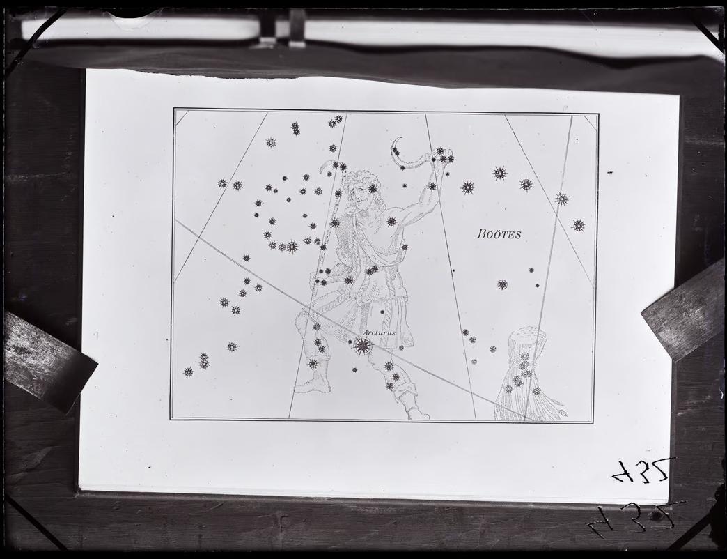 Stars with a drawing of a person amongst the stars.