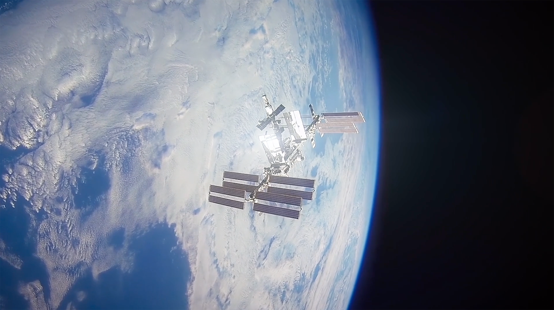 International Space Station floating above the Earth.