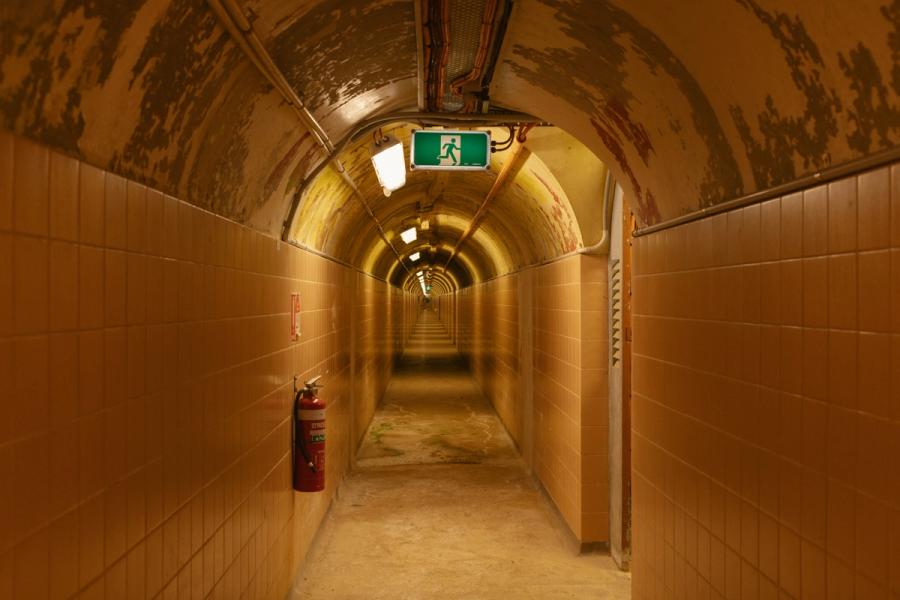 Underground tunnel with yellow tiles