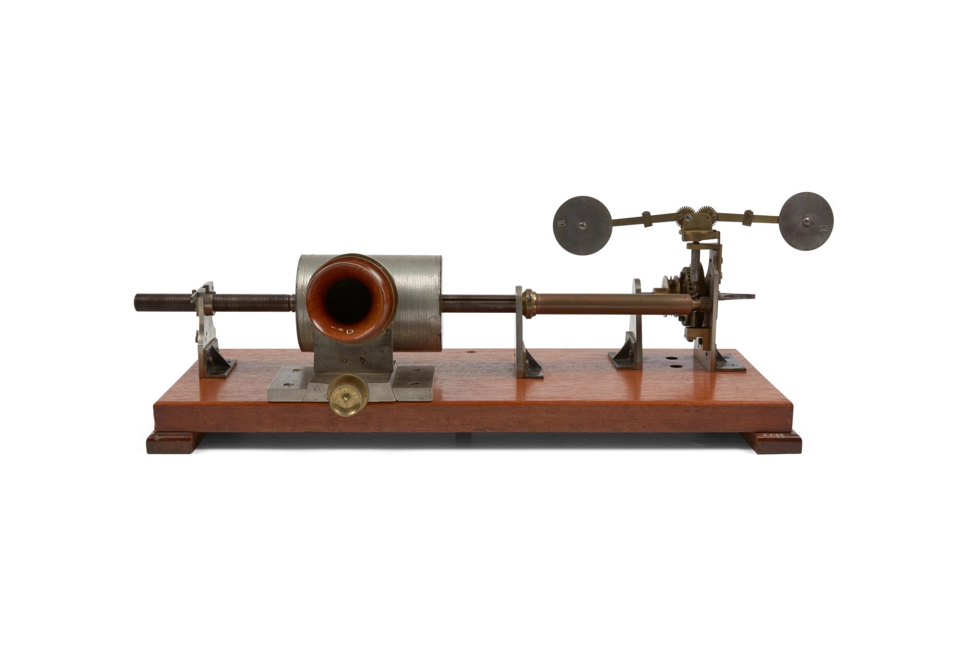 Phonograph made from metal and wood