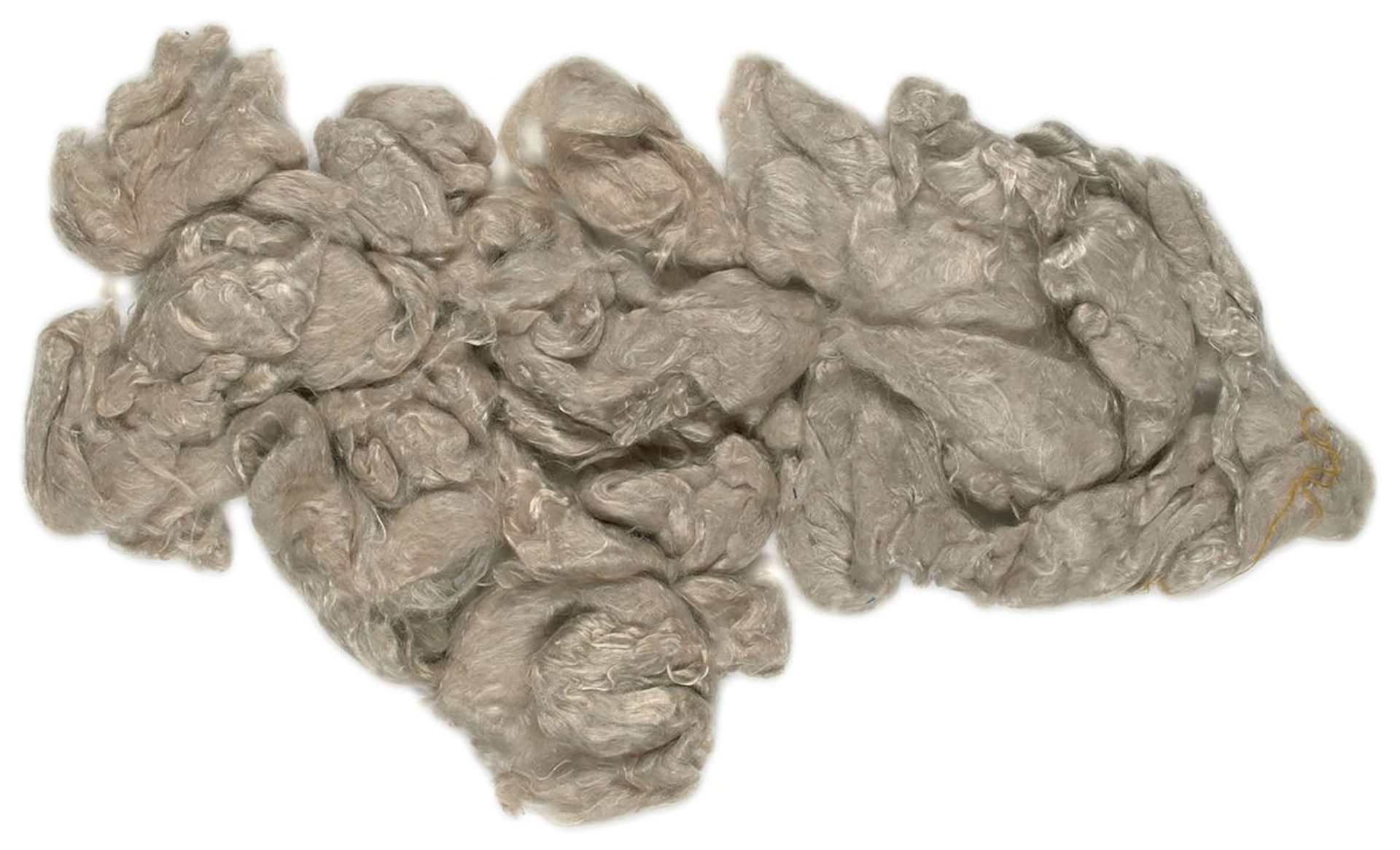 Bundle of skeins, pieces of pearl grey soya fibre