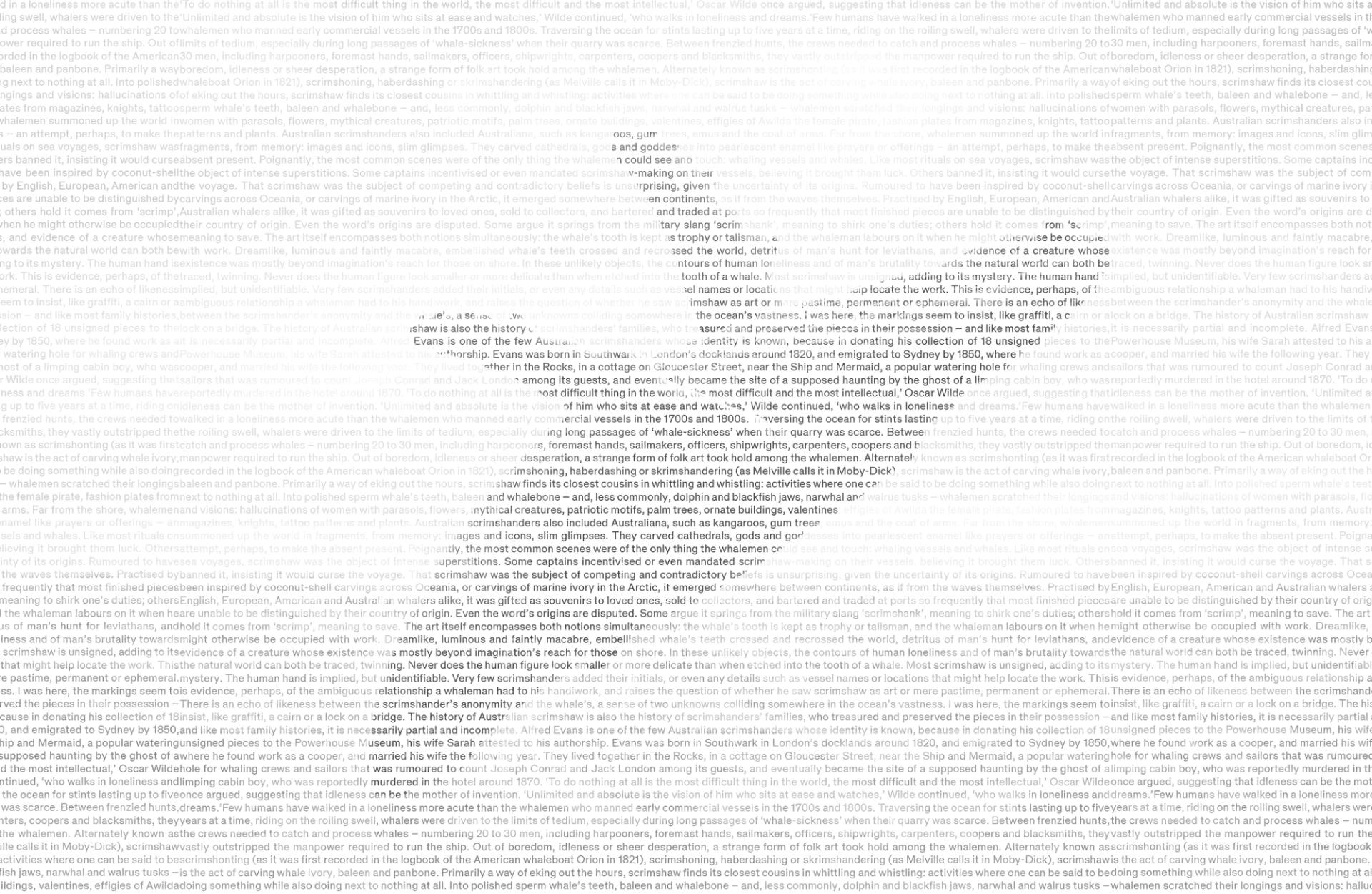 Whale image with text atop to build the image.
