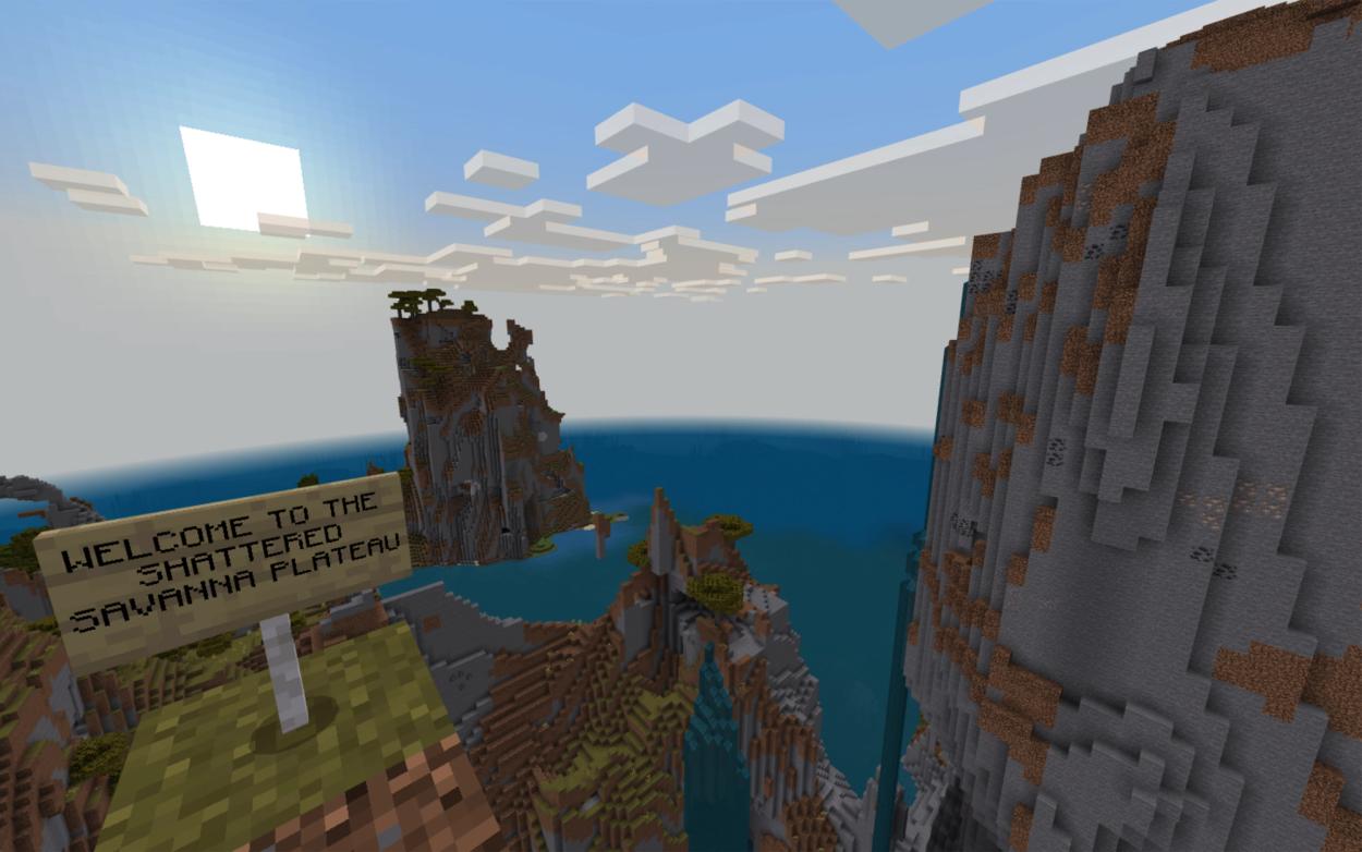 Screenshot of Shattered Savanna Plateau in Minecraft
