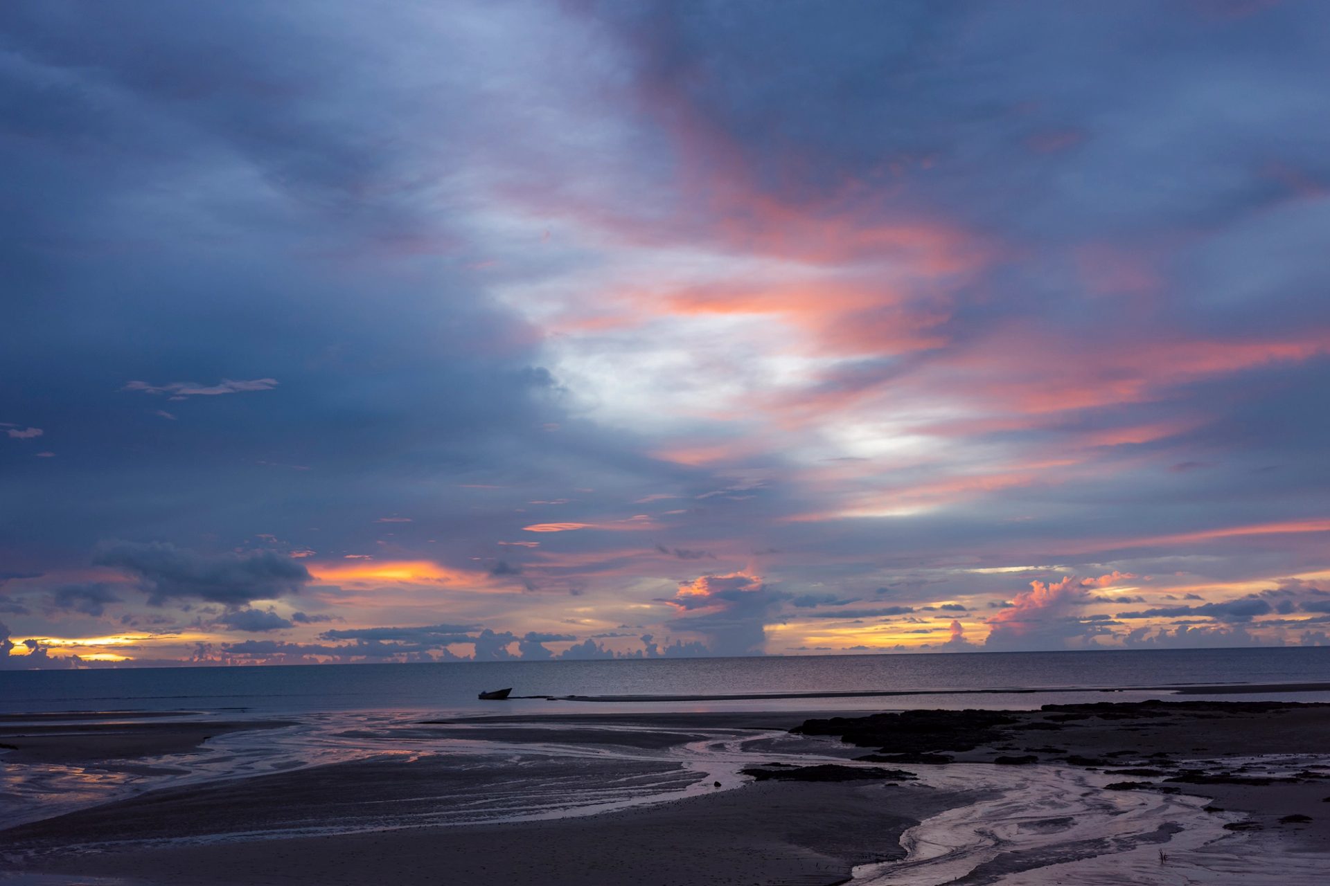 Sunset over a beach