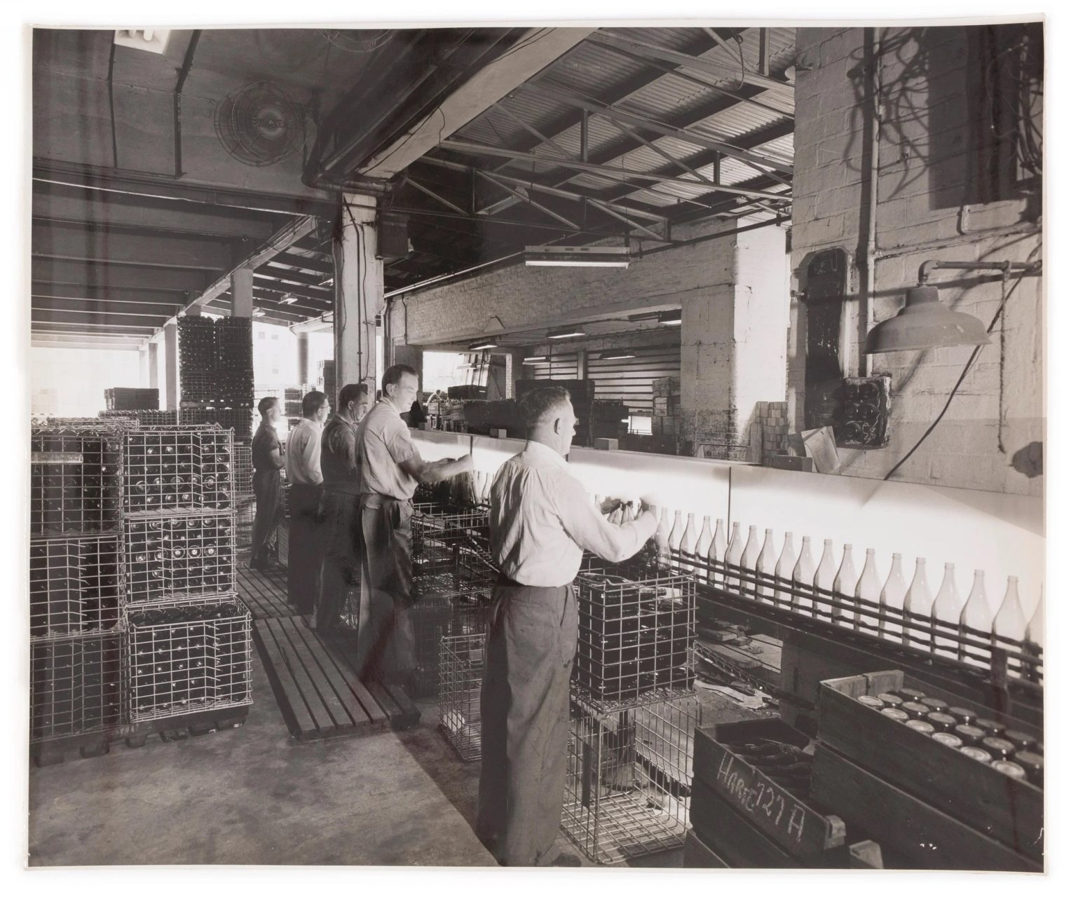 Bottling department at a brewery in the 1950s.