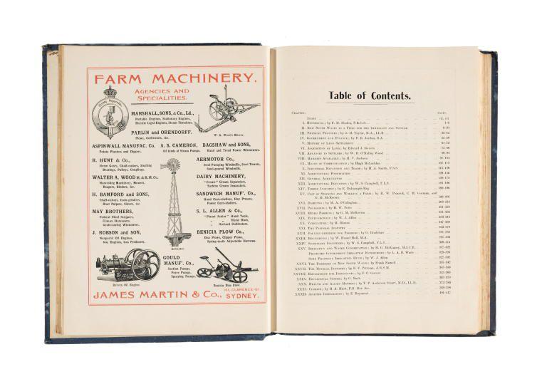Book with blue cover. Cover text reads, 'New South Wales, the Mother State of Australia', New South Wales, Australia, 1906