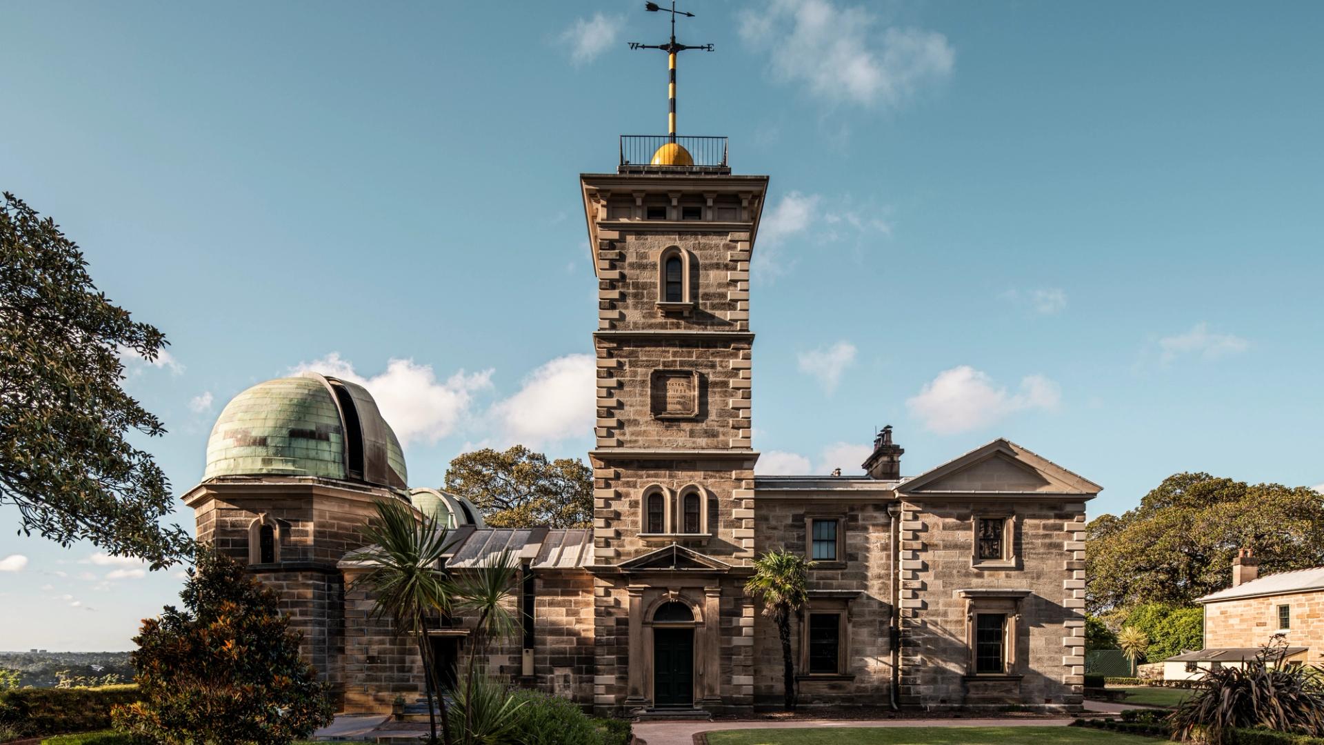 Old towering building, with observatory on the left of image.