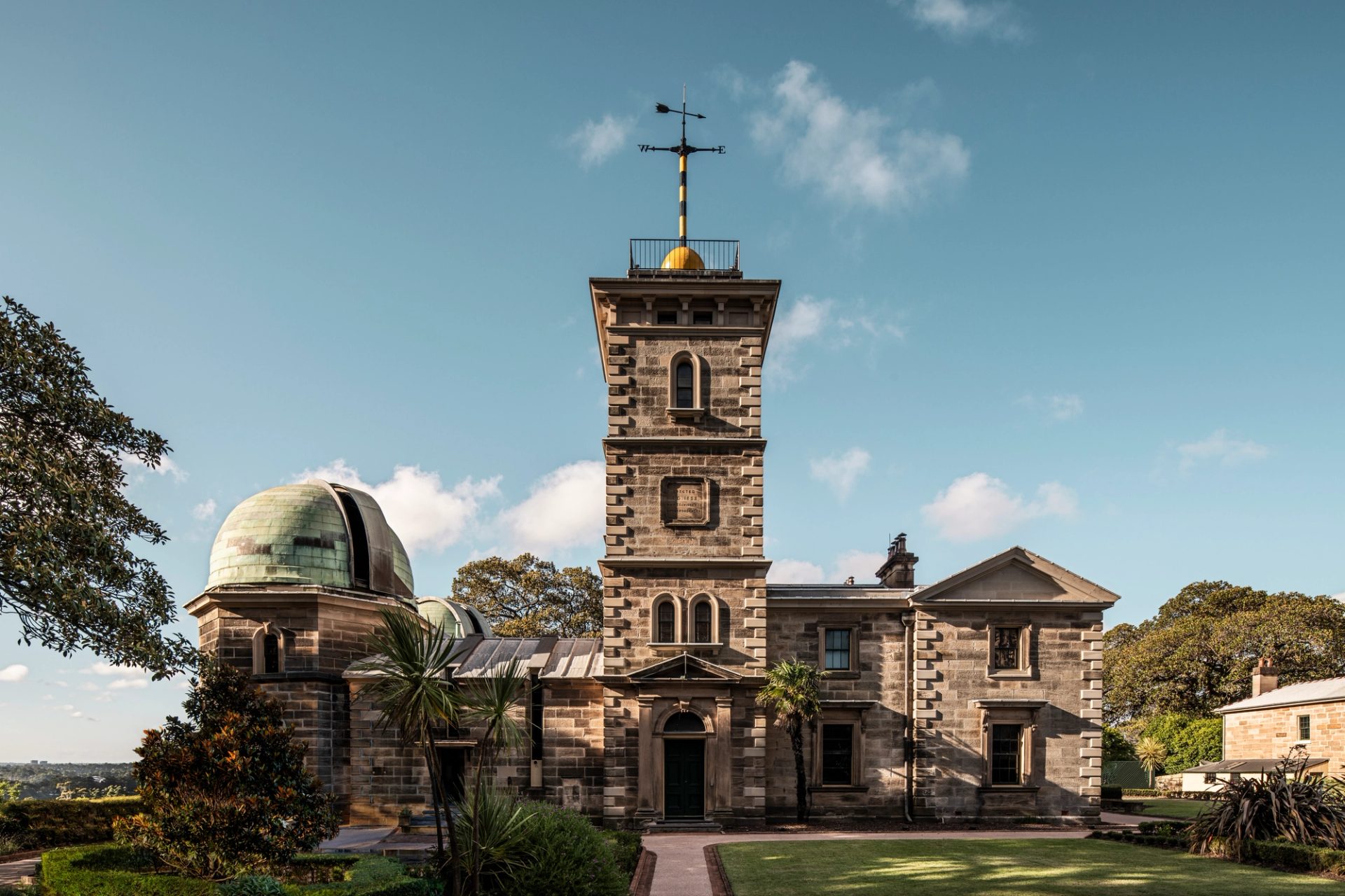 Old towering building, with observatory on the left of image.