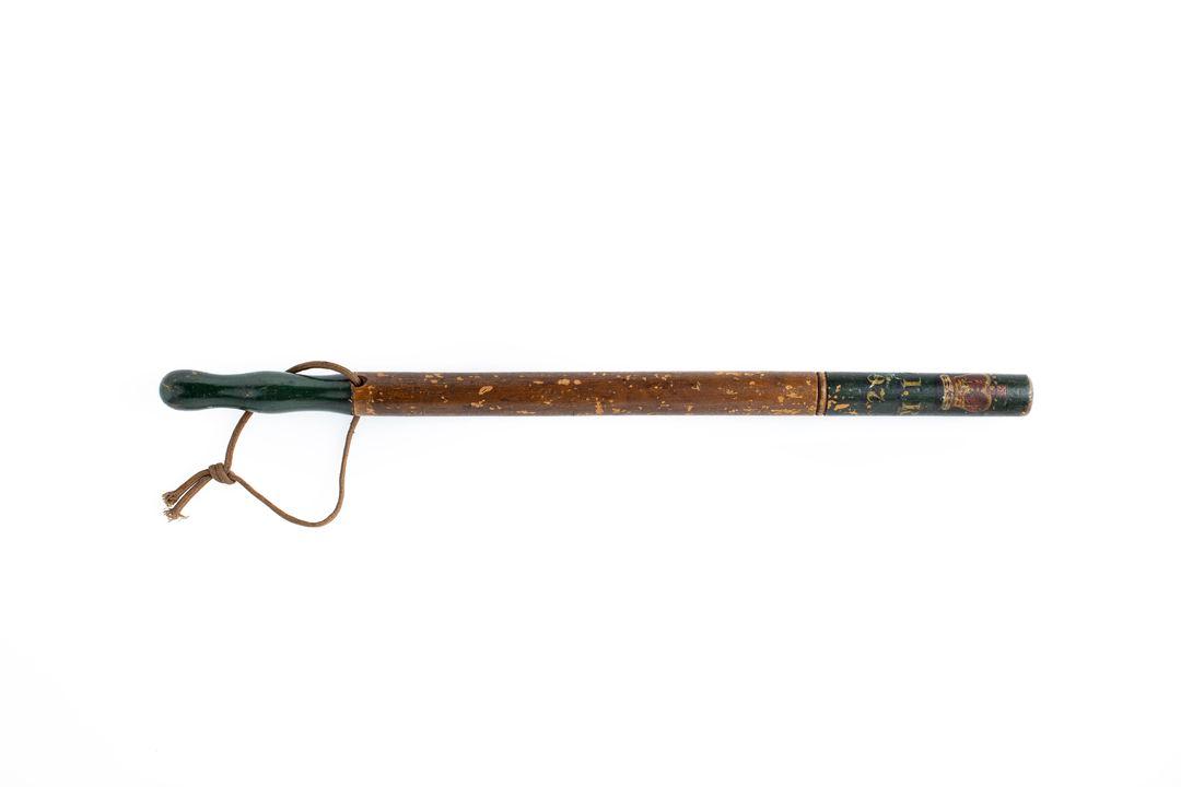 Police baton, design with royal crown, wood / twine, maker unknown, place of production unknown, c.1830-c.1900