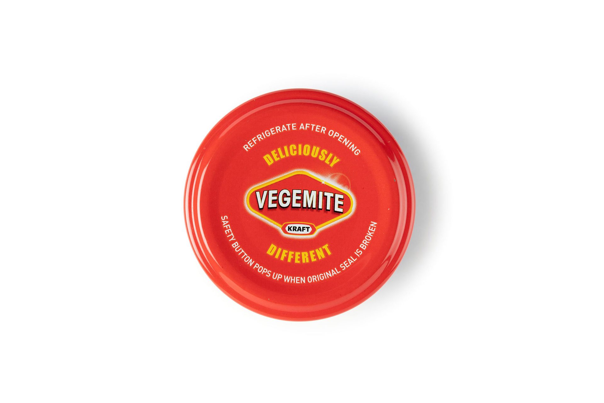 Jar of Vegemite cream cheese spread, 'Name Me', Vegemite / cheese / glass / metal