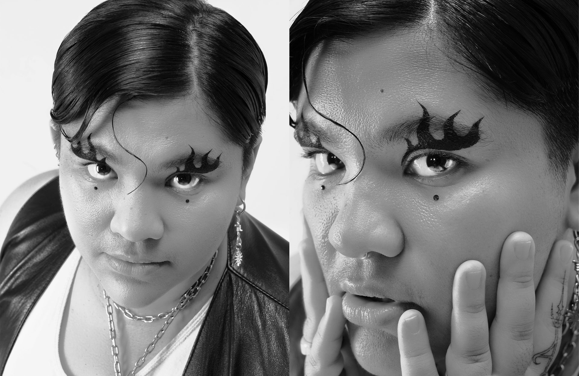 Two portraits of she/they