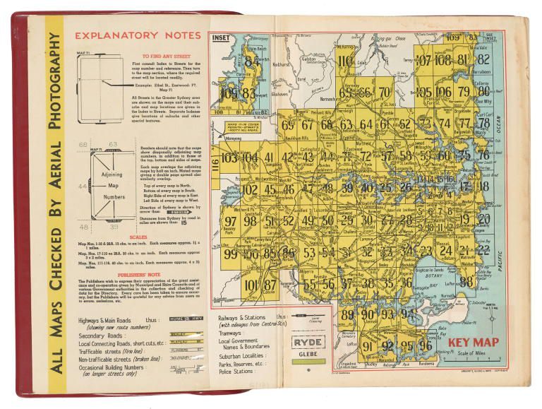 Street Directory, "Gregory's Street Directory of Sydney & Suburbs", 24th Edition, 1959