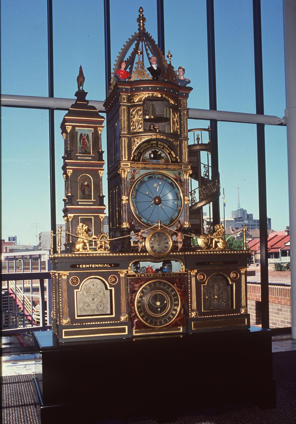 Model based on the astronomical clock in Strasbourg Cathedral, France.