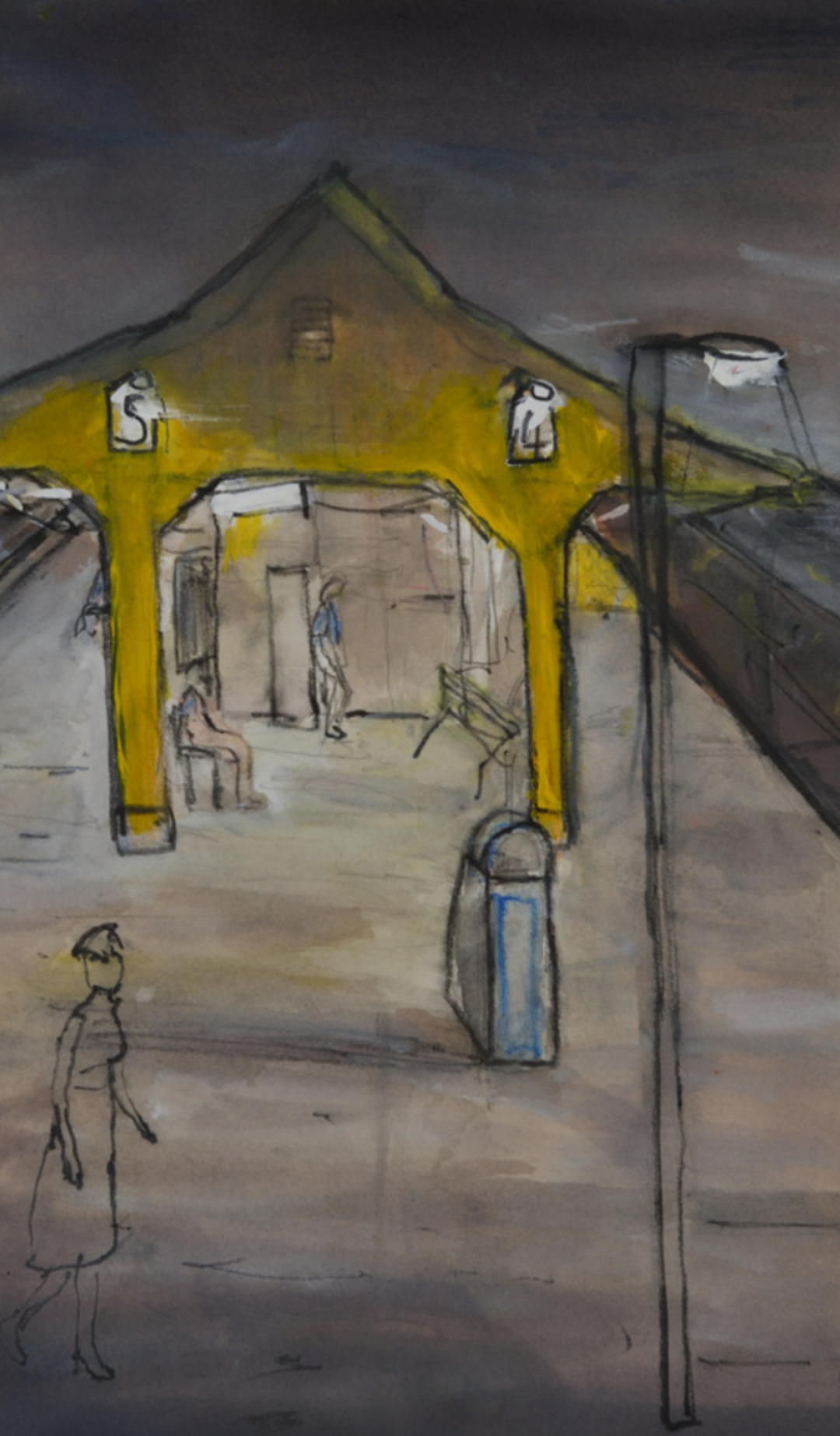 Painting of Redfern Station by Noel McKenna