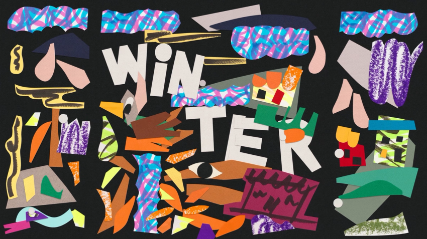 Winter in cut out artwork.