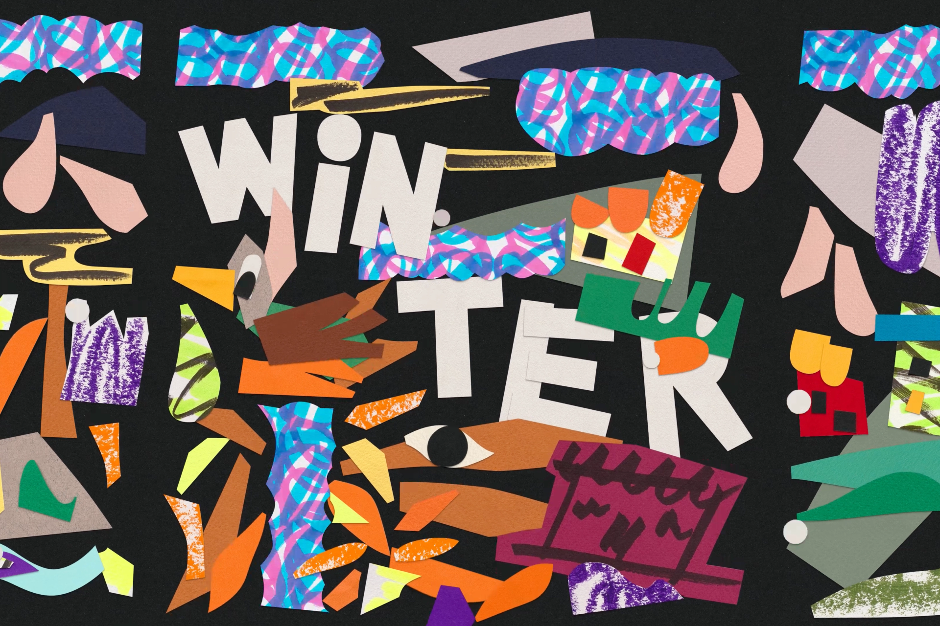 Winter in cut out artwork.