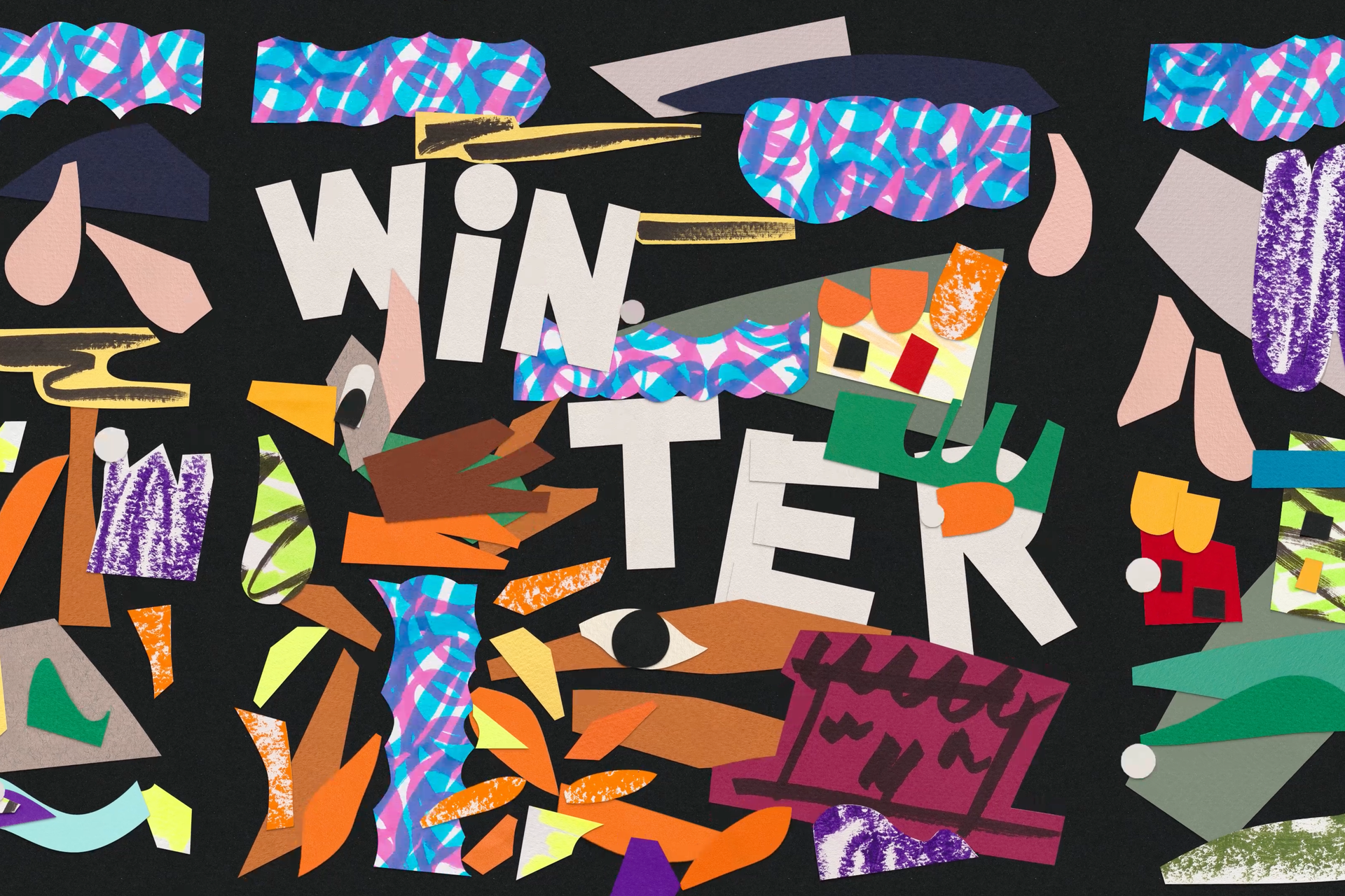 Winter in cut out artwork.