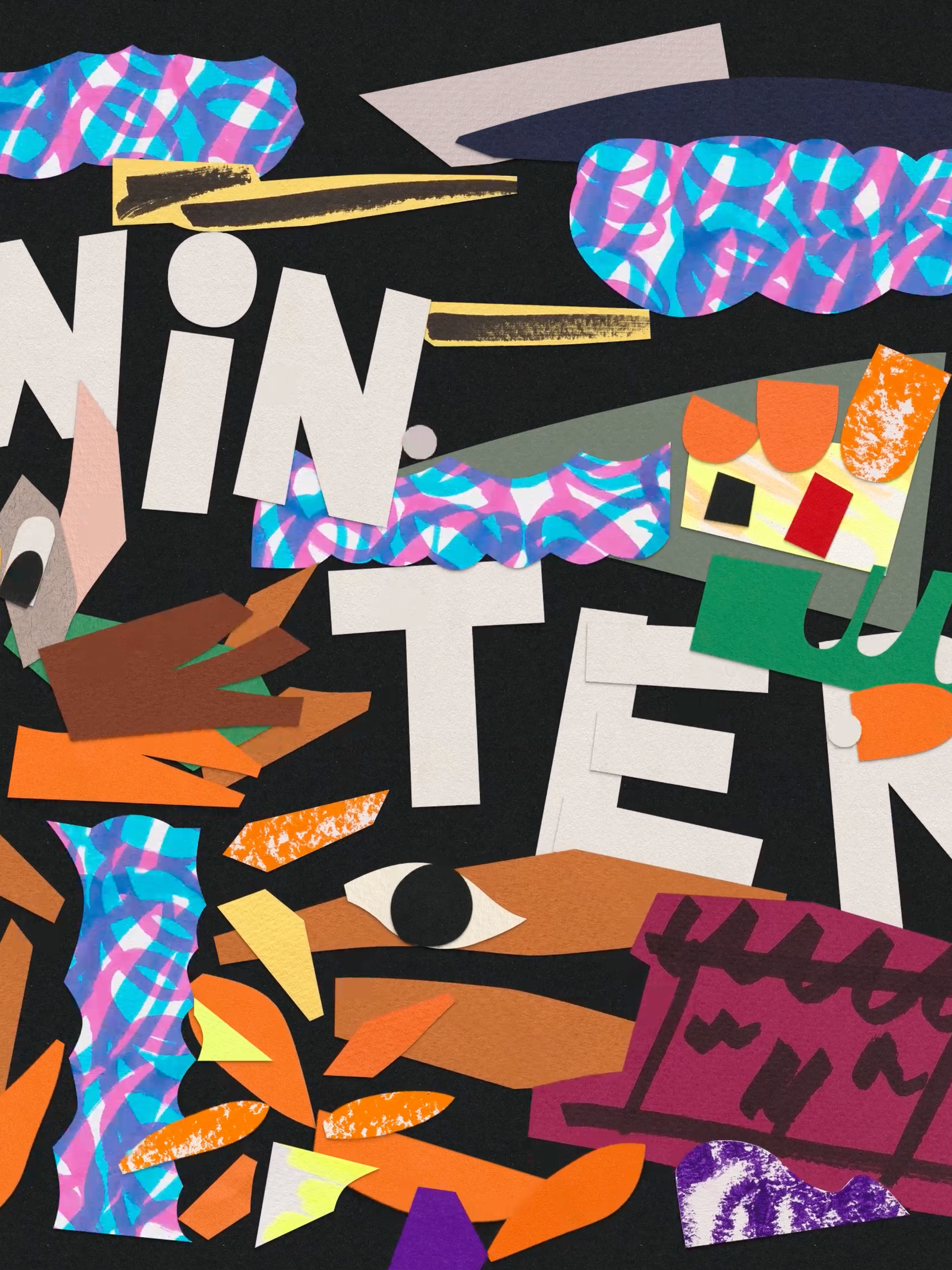 Winter in cut out artwork.