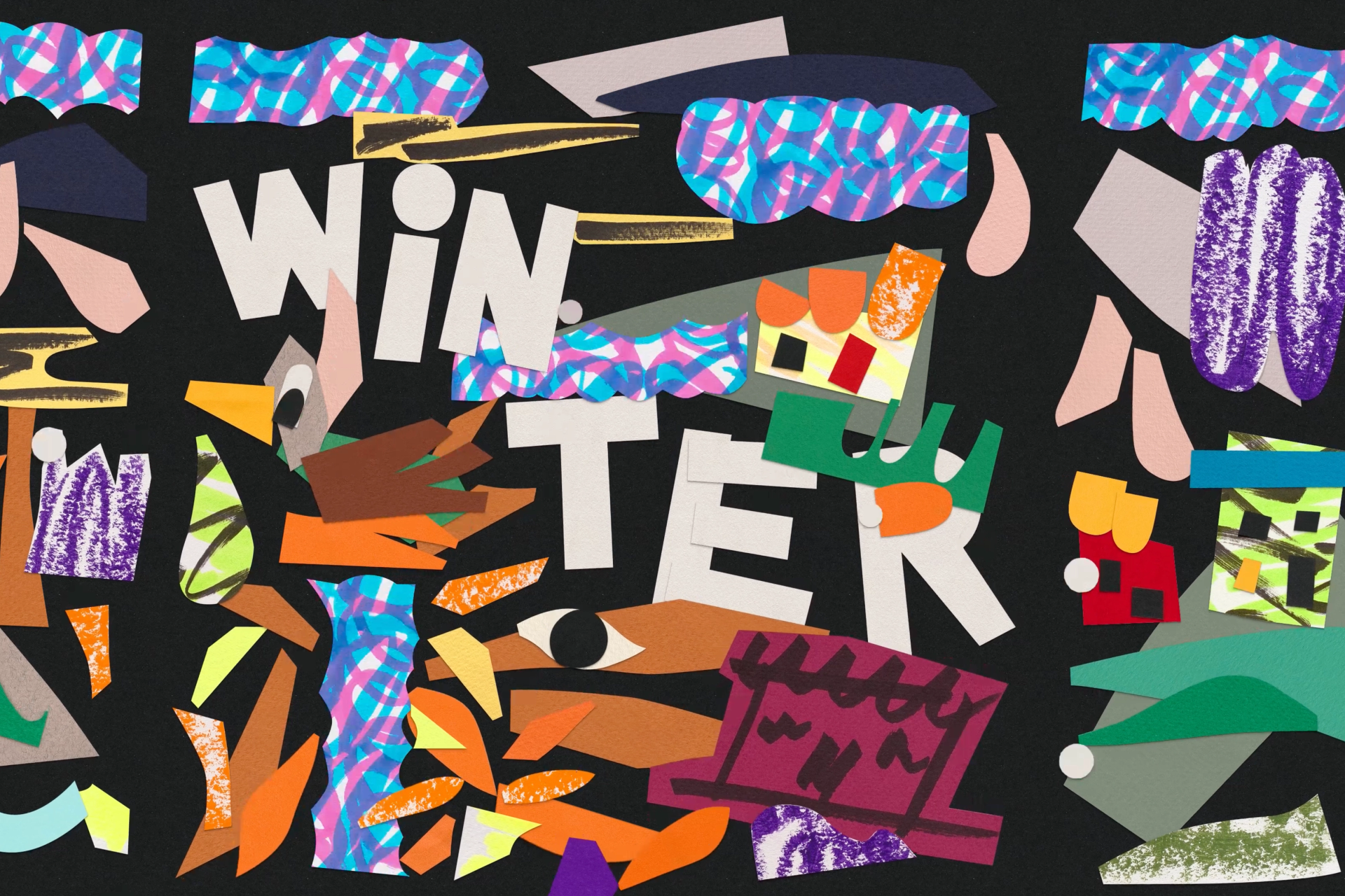 Winter in cut out artwork.