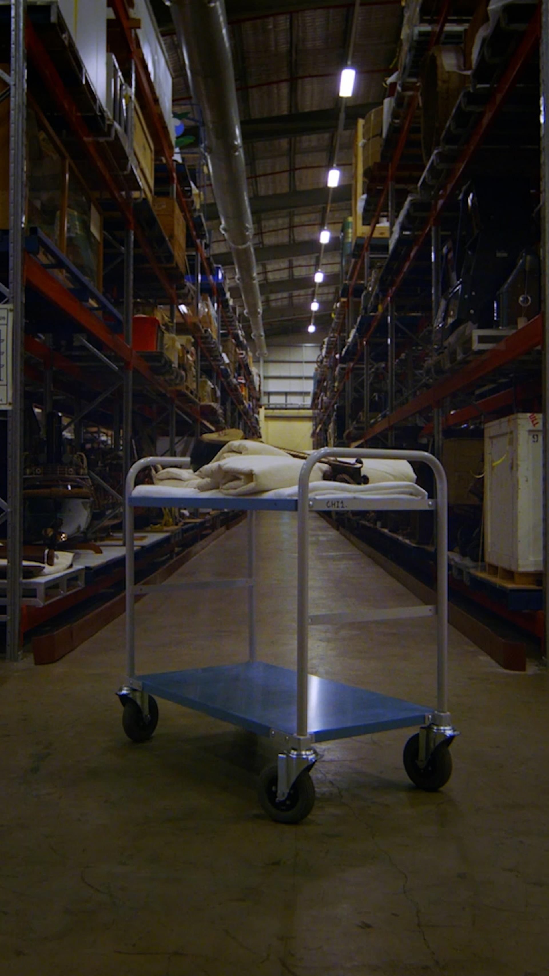Trolley in storage area.