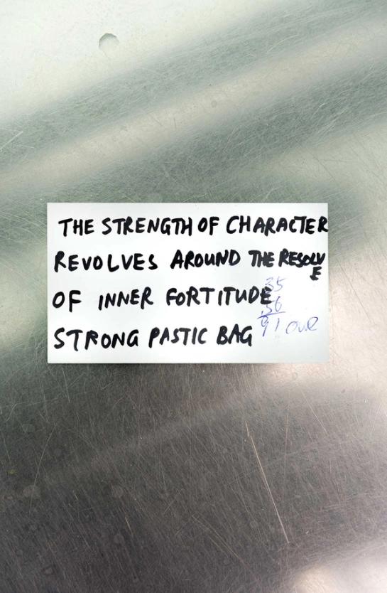 OF CHARACTER REVOLVES AROUND THE RESOLVE OF INNER FORTITUDE STRONG PLASTIC BAG