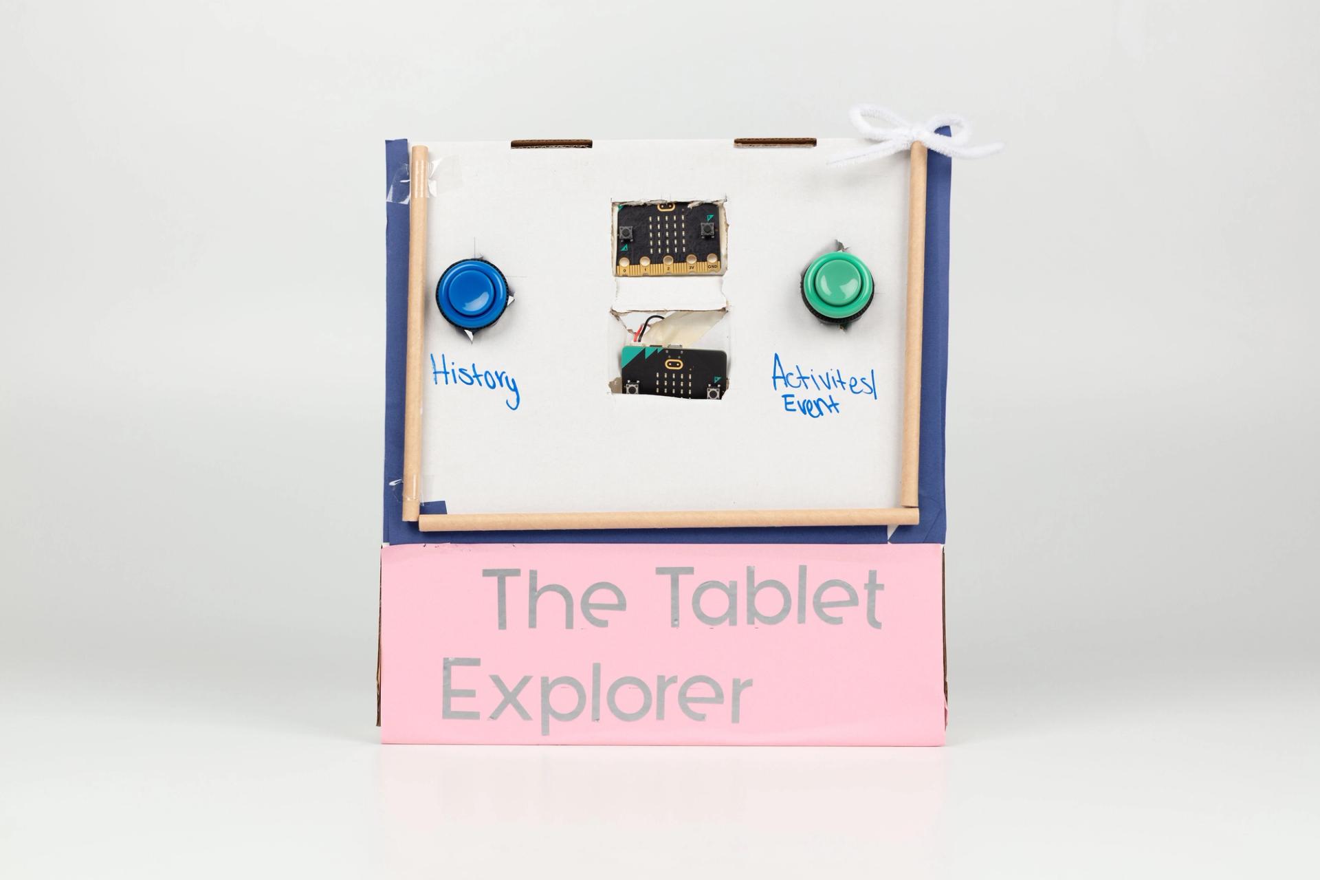 Image of a hand crafted mechanical device against a white background.