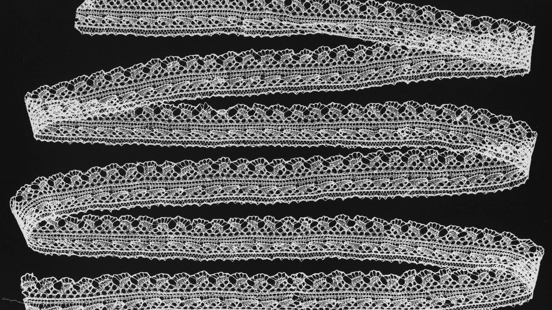 Lace border, knitted lace, Italy