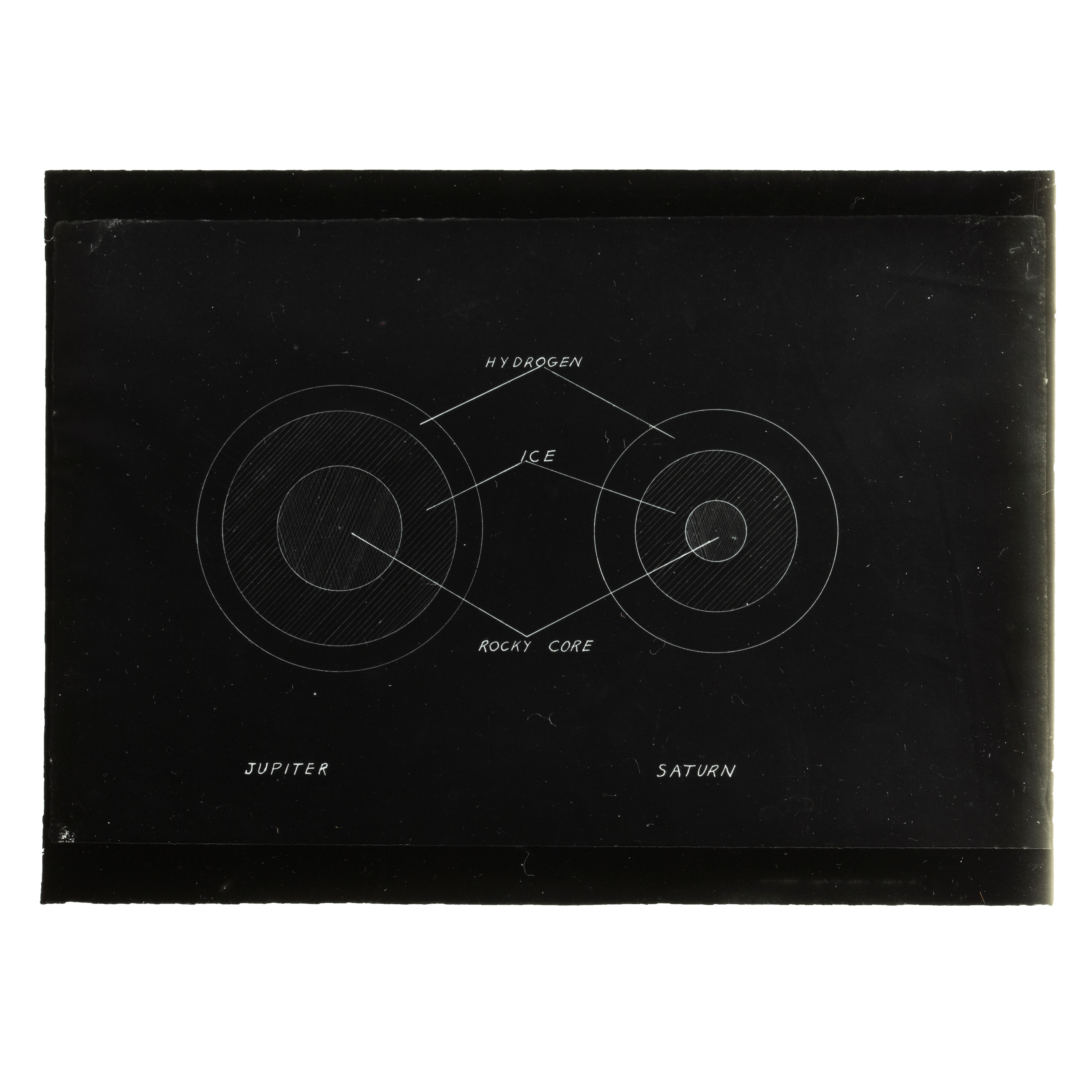 Glass plate slide of Jupiter and Saturn