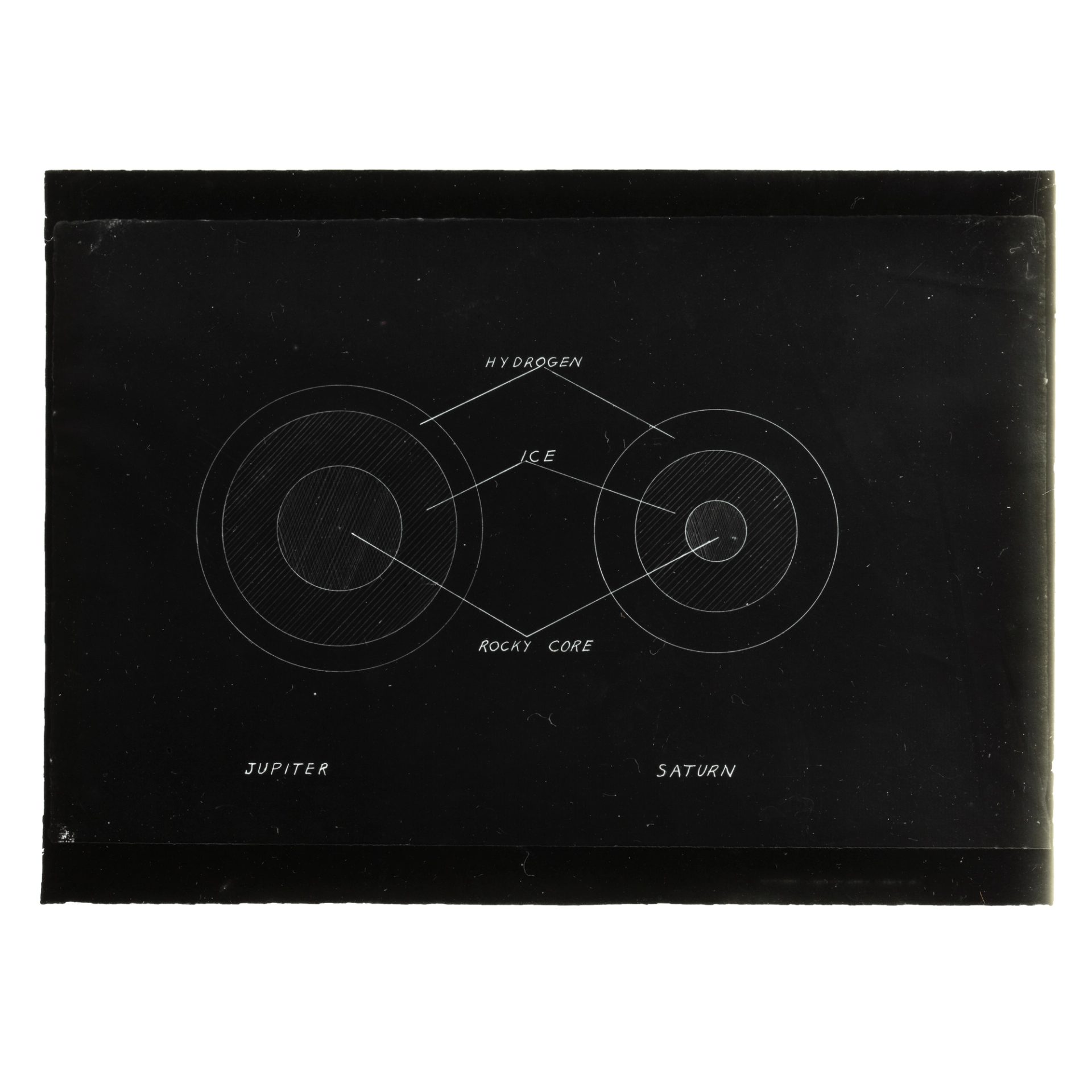 Glass plate slide of Jupiter and Saturn