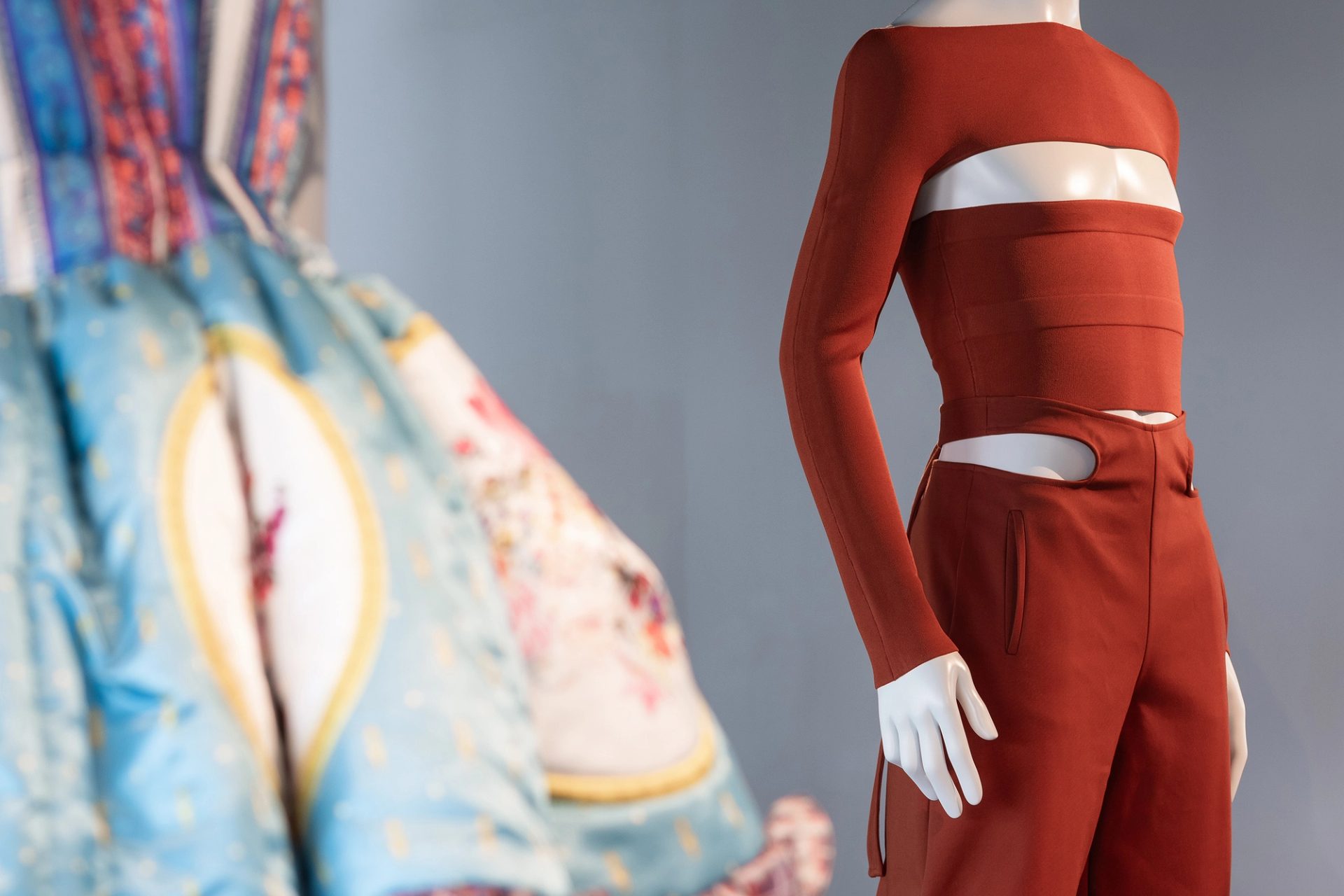 Mannequins wearing clothes