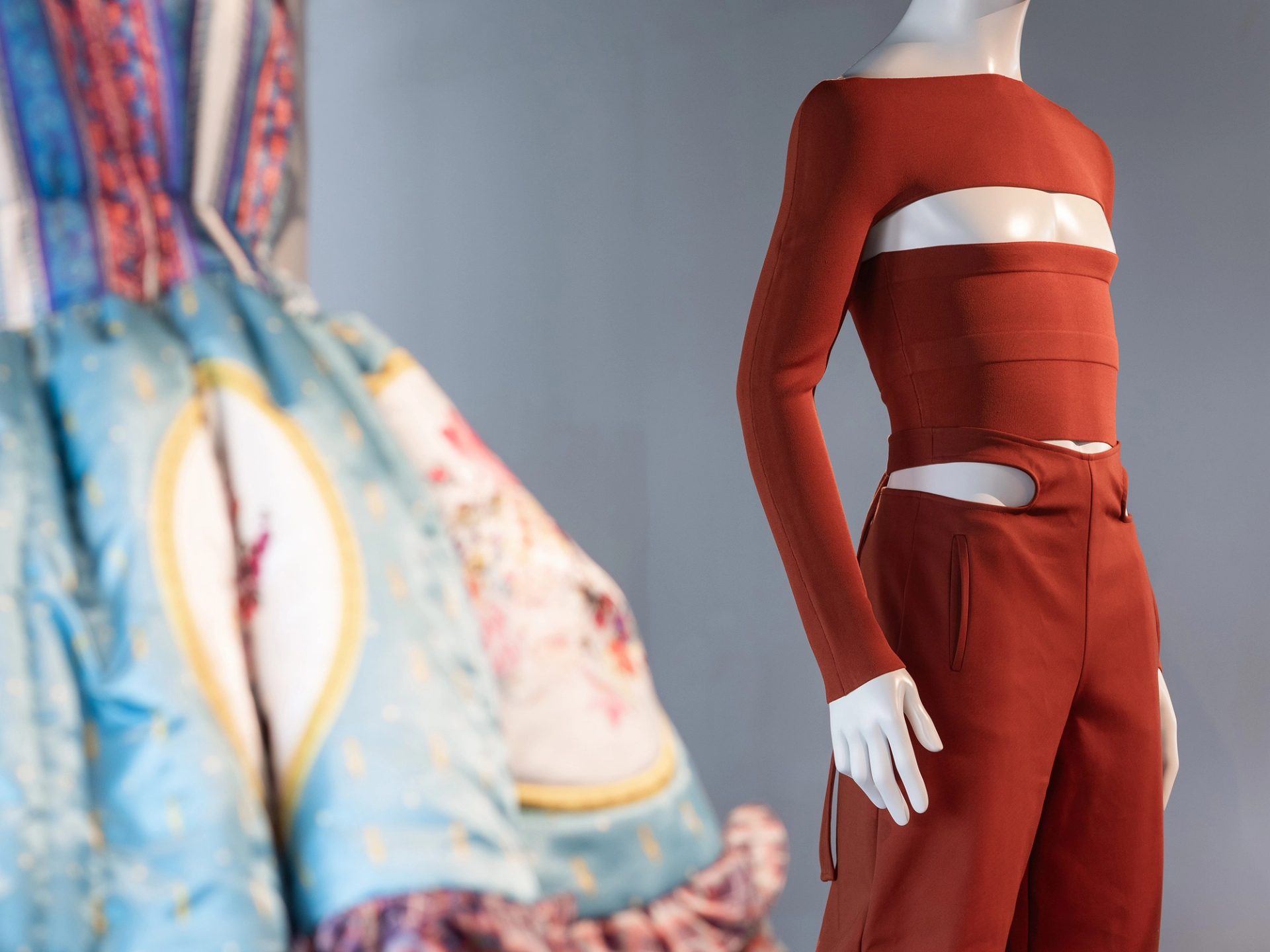 Mannequins wearing clothes