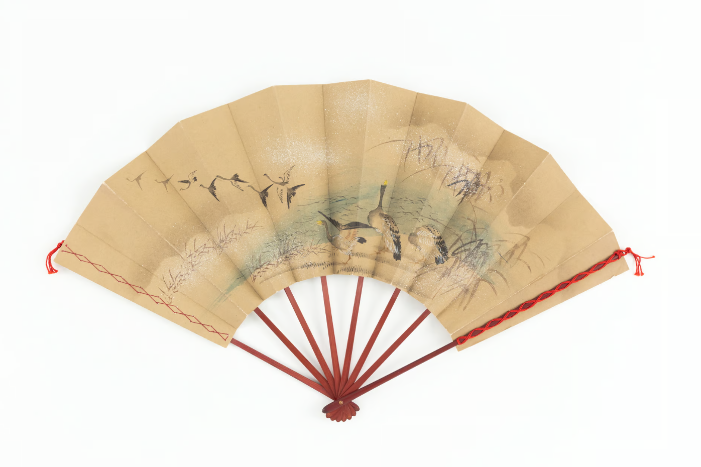 Hand painted Japanese paper fan.