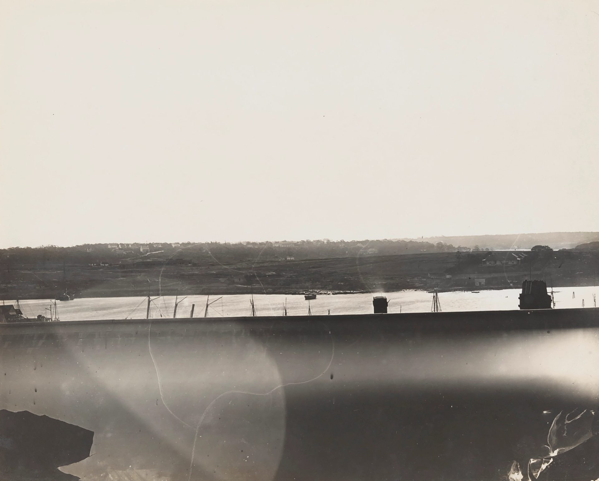 Black and white photograph of pastoral landscape