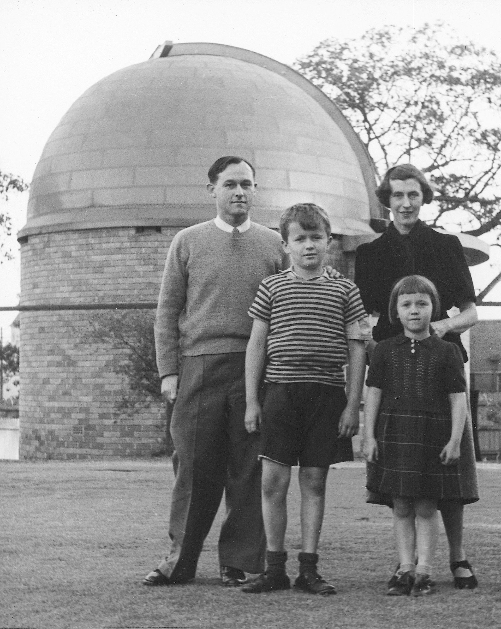 Family standing outside the observatory.