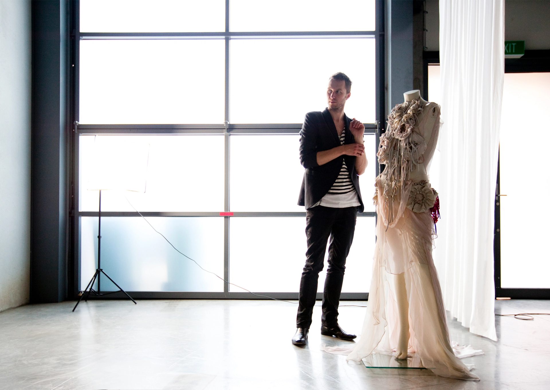 Toni Matičevski working on his evening dress.
