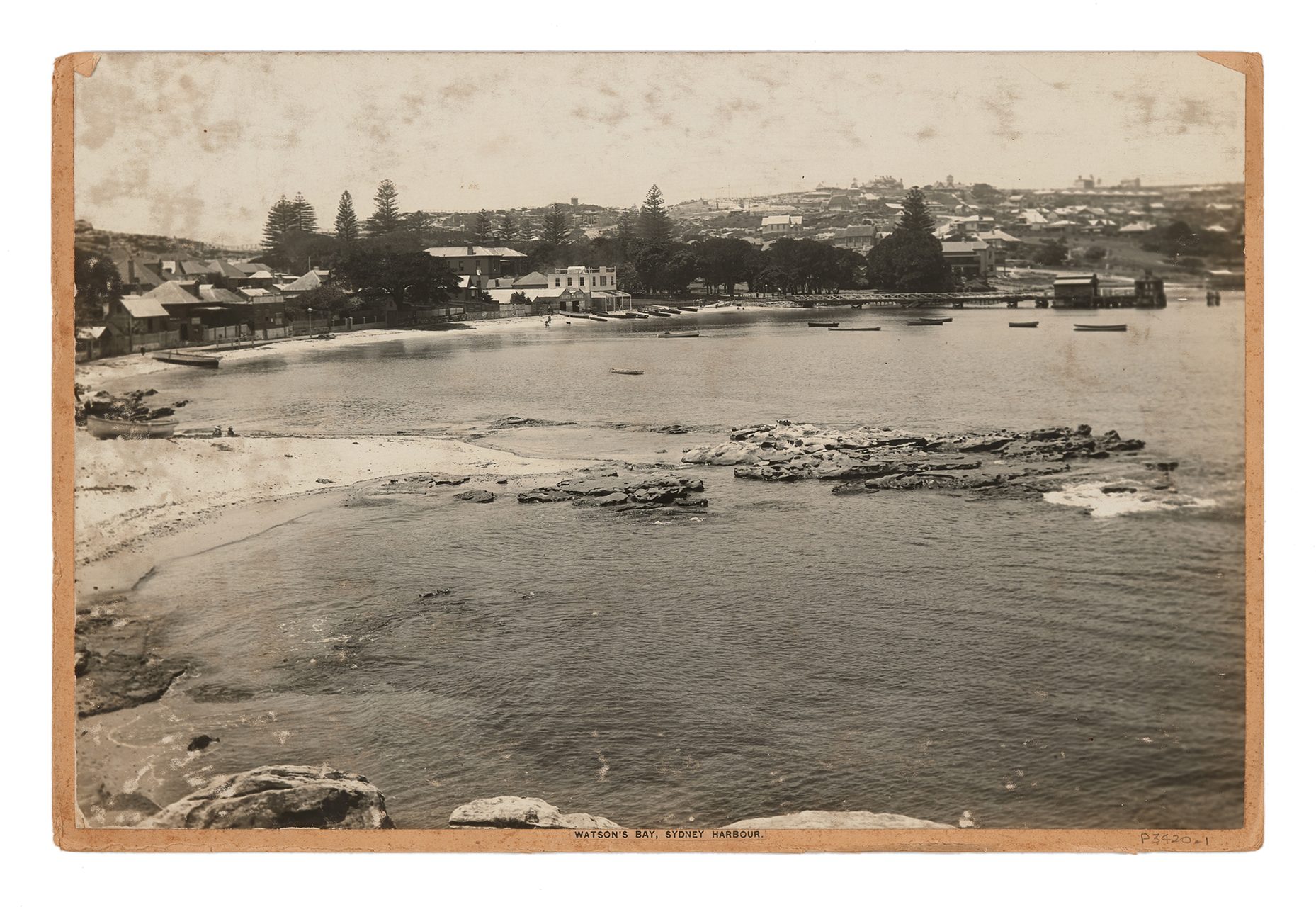 Old black and white photo of Sydney's coast