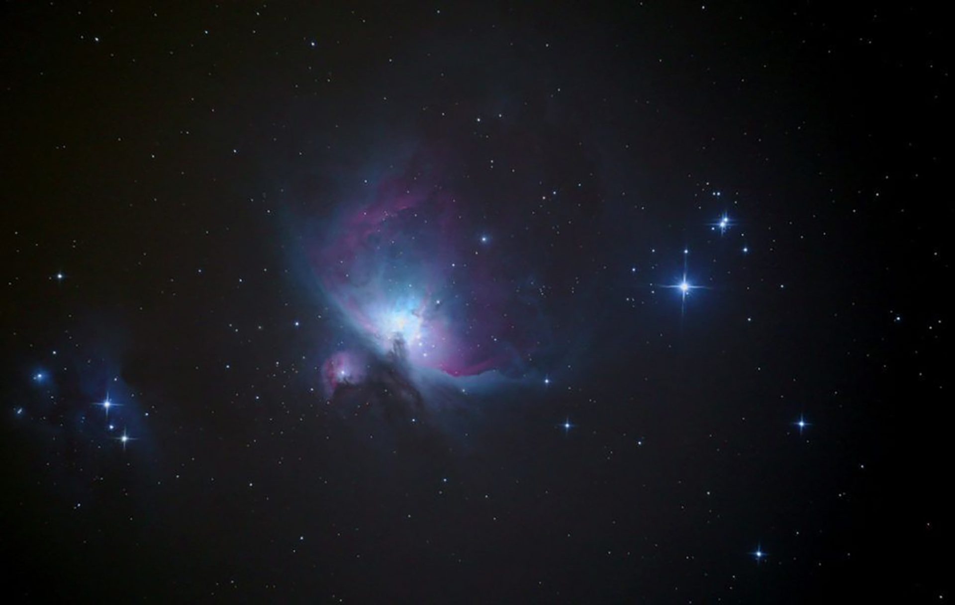 A blue and purple constellation