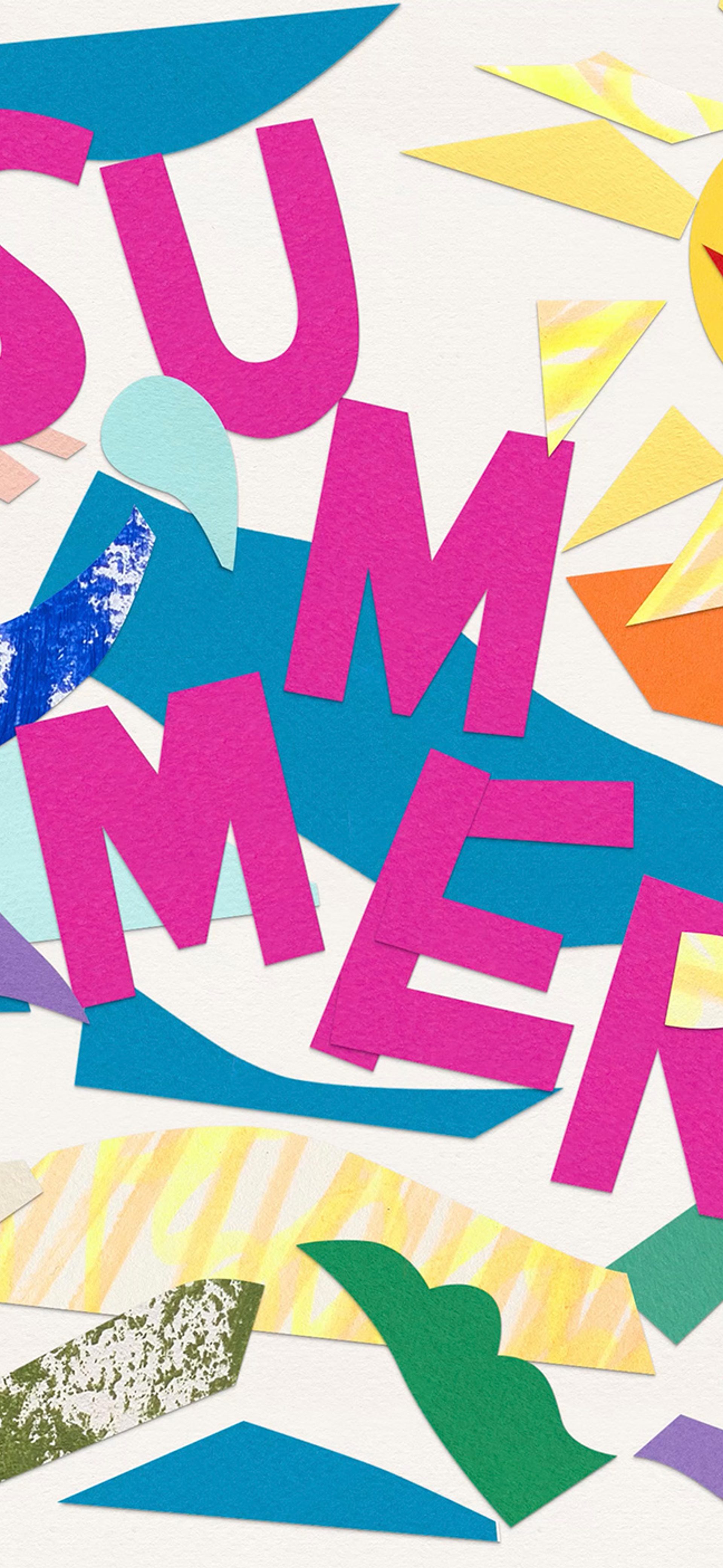 'Summer' collage of paper and colour