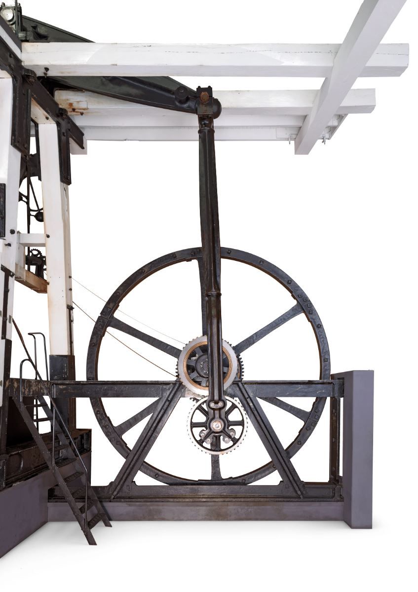 Rotative steam engine system wheels.